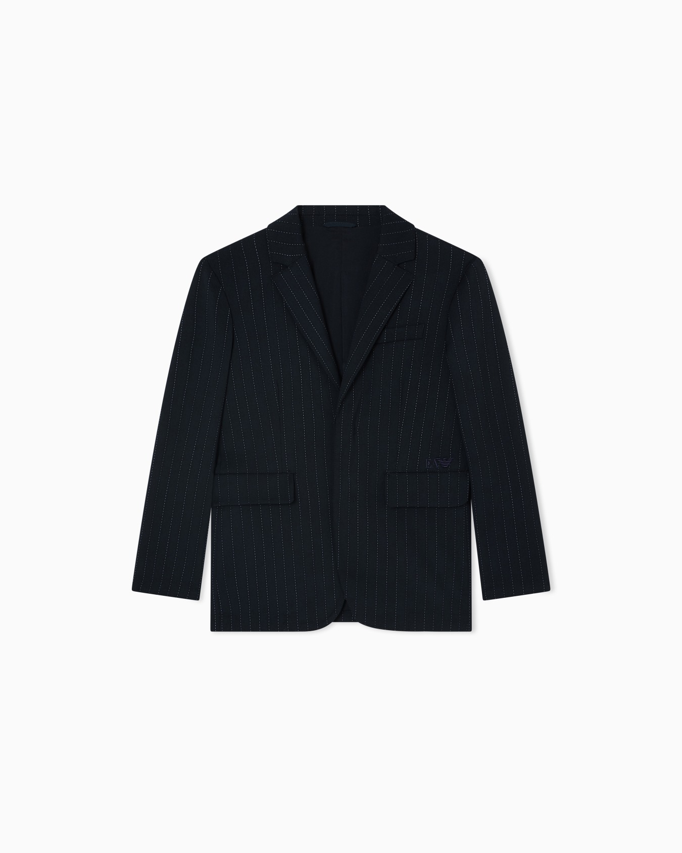 Single-breasted jacket in a pinstriped wool blend Slide 0