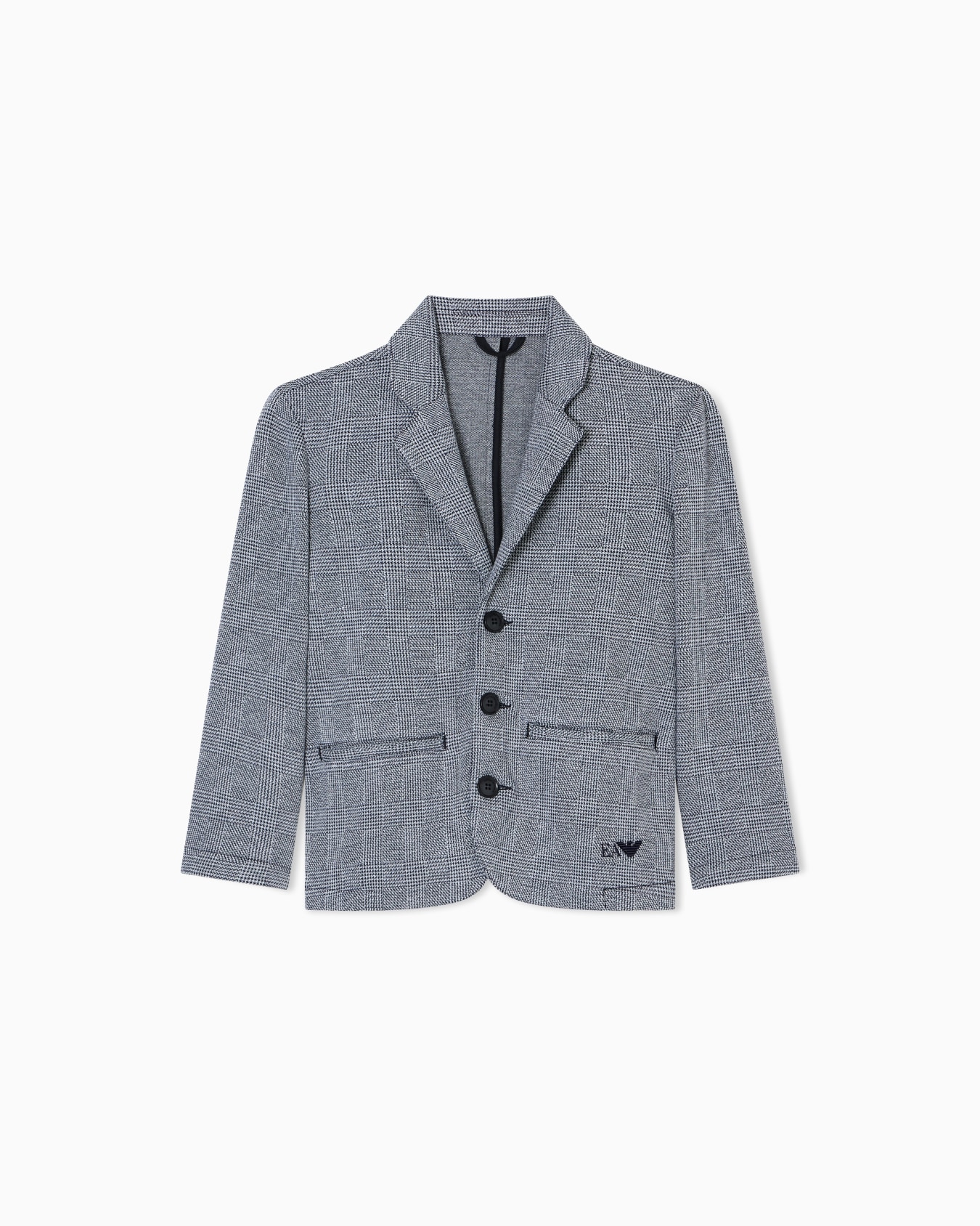 ASV single-breasted jacket in jersey, with a jacquard check motif Slide 0