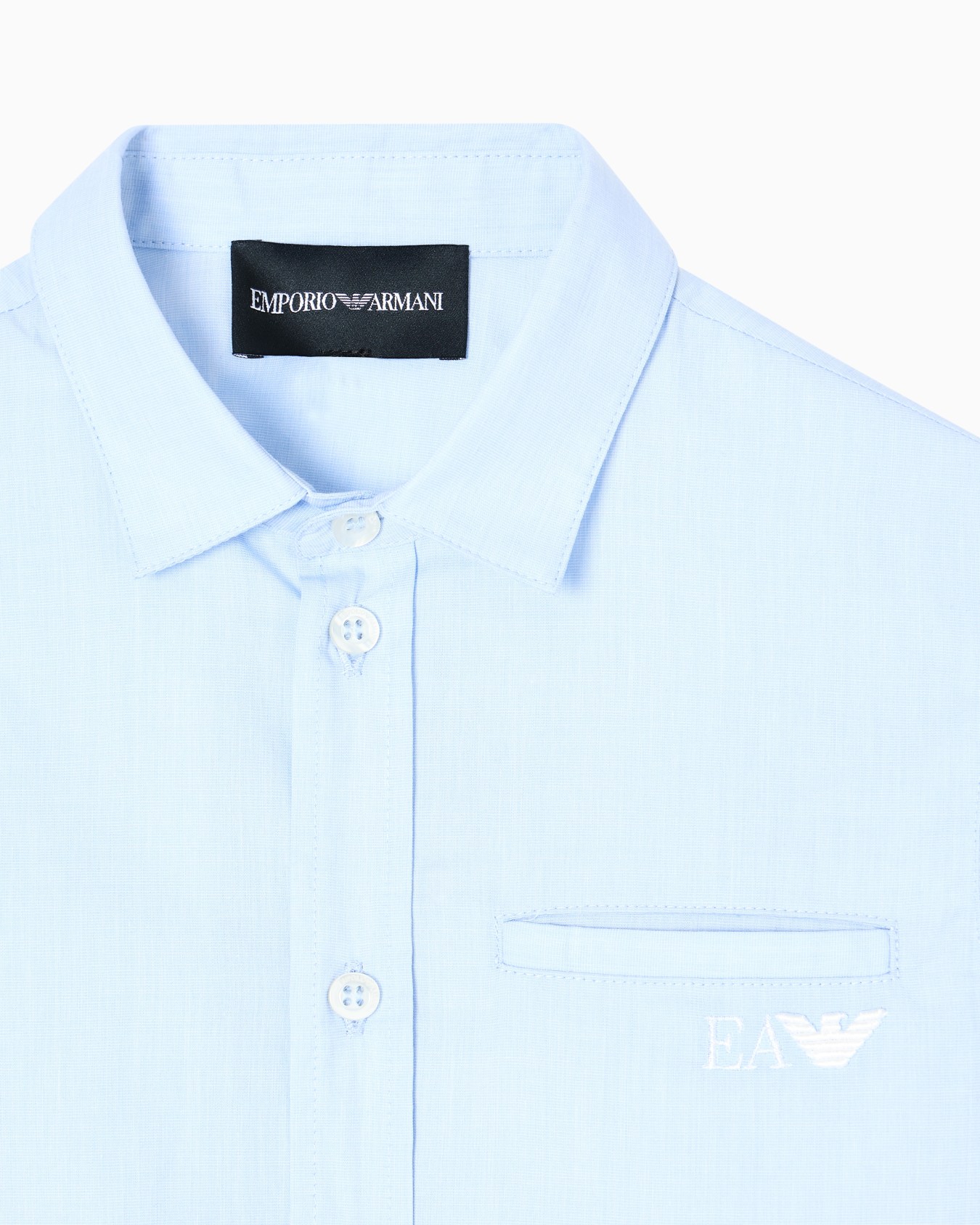 Poplin shirt with logo embroidery Slide 1