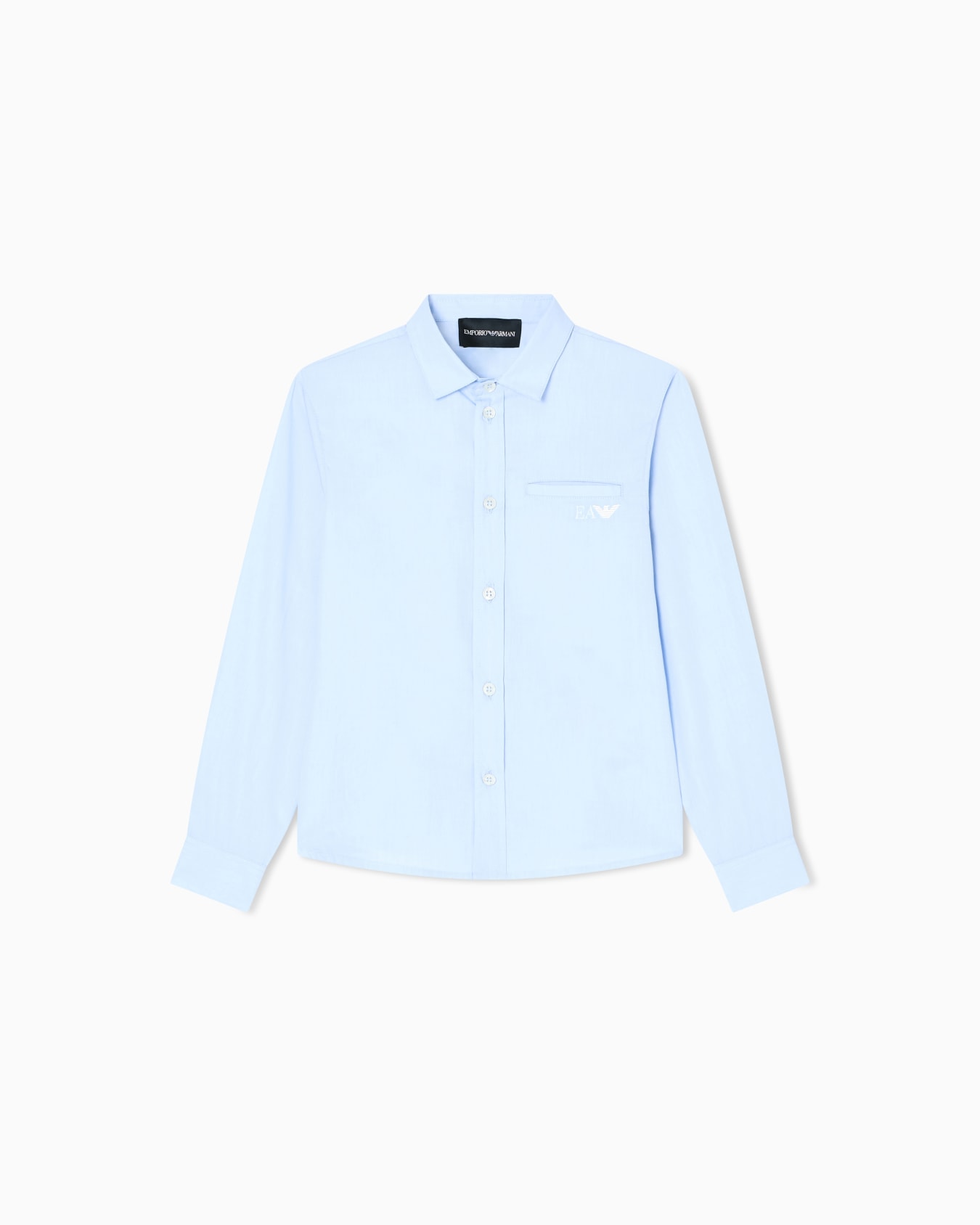 Poplin shirt with logo embroidery Slide 0
