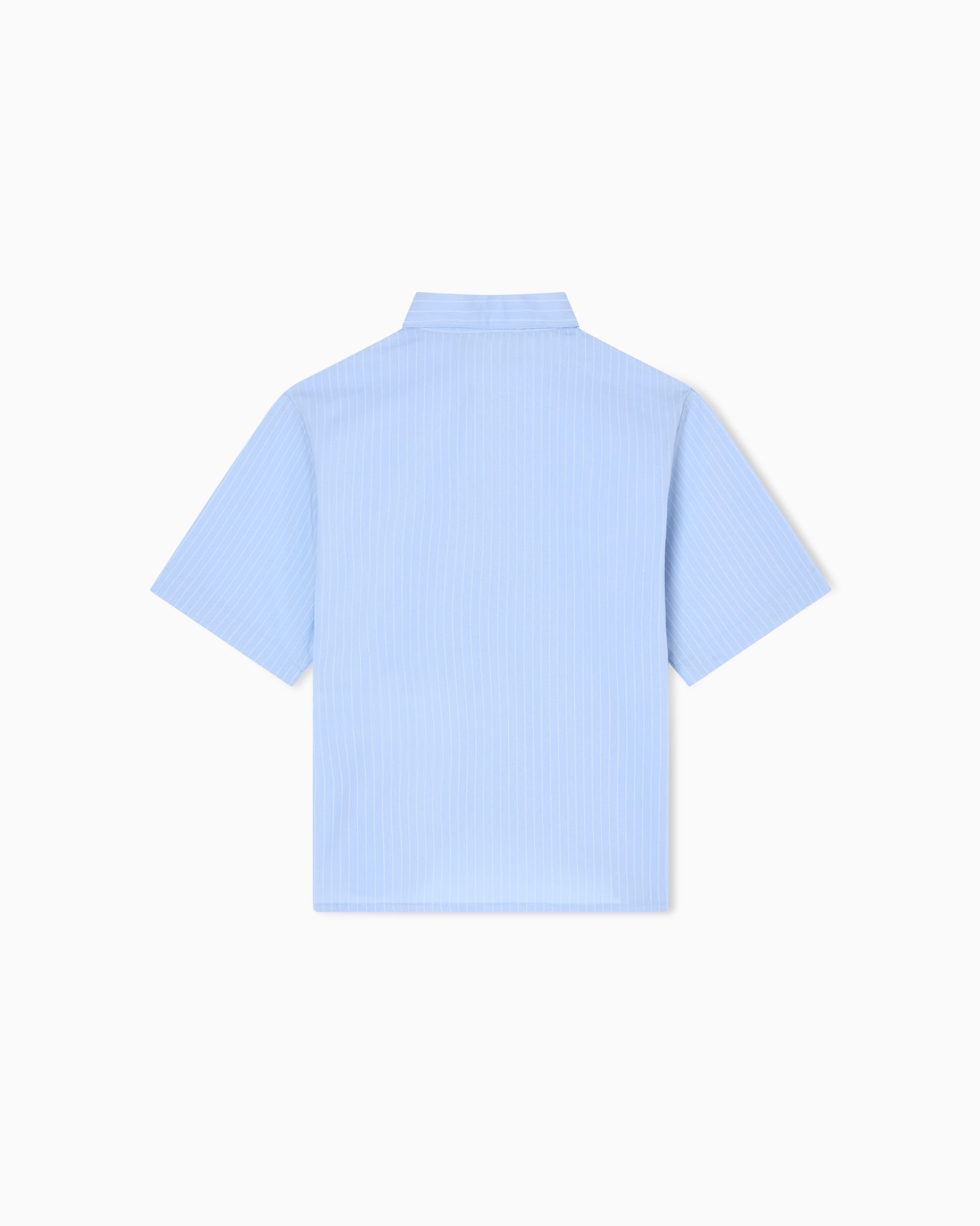 Camicia a maniche corte in popeline motivo a righe Slide 2