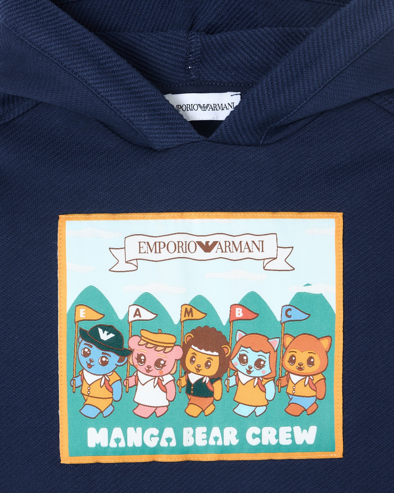 Sweat-shirt à capuche ASV en jersey interlock biologique Manga Bear Crew Diapositive 1