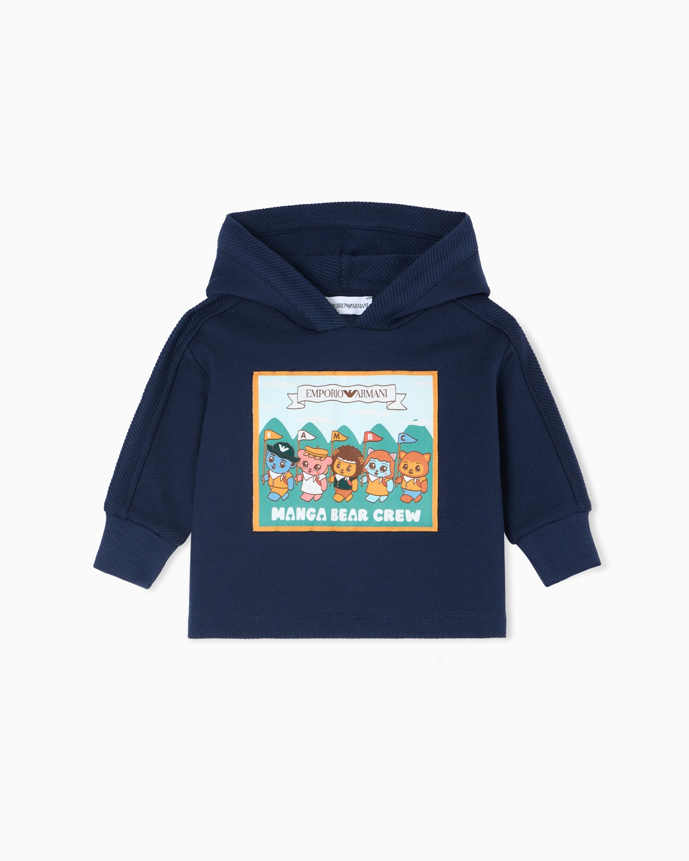 Sweat-shirt à capuche ASV en jersey interlock biologique Manga Bear Crew Diapositive 0