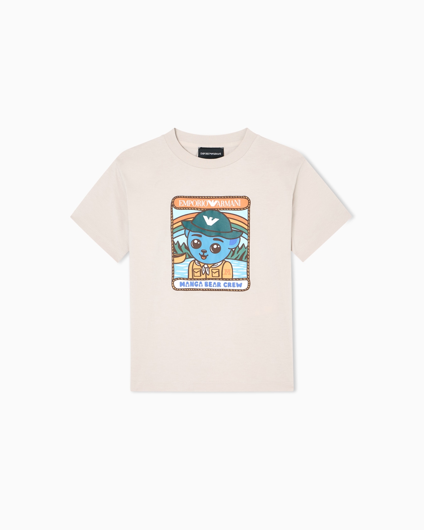 ASV T-Shirt in bequemer Passform, gefertigt aus Jersey mit Manga Bear Crew Print Folie 0