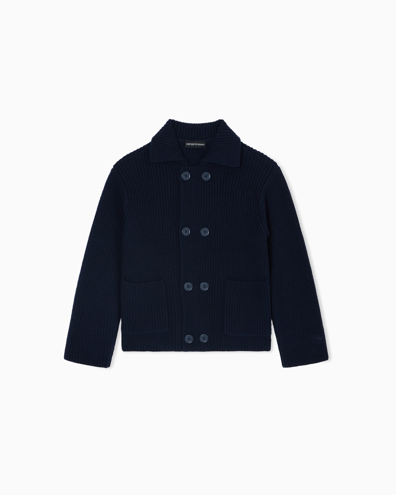 Rib-knit double-breasted cardigan Slide 0