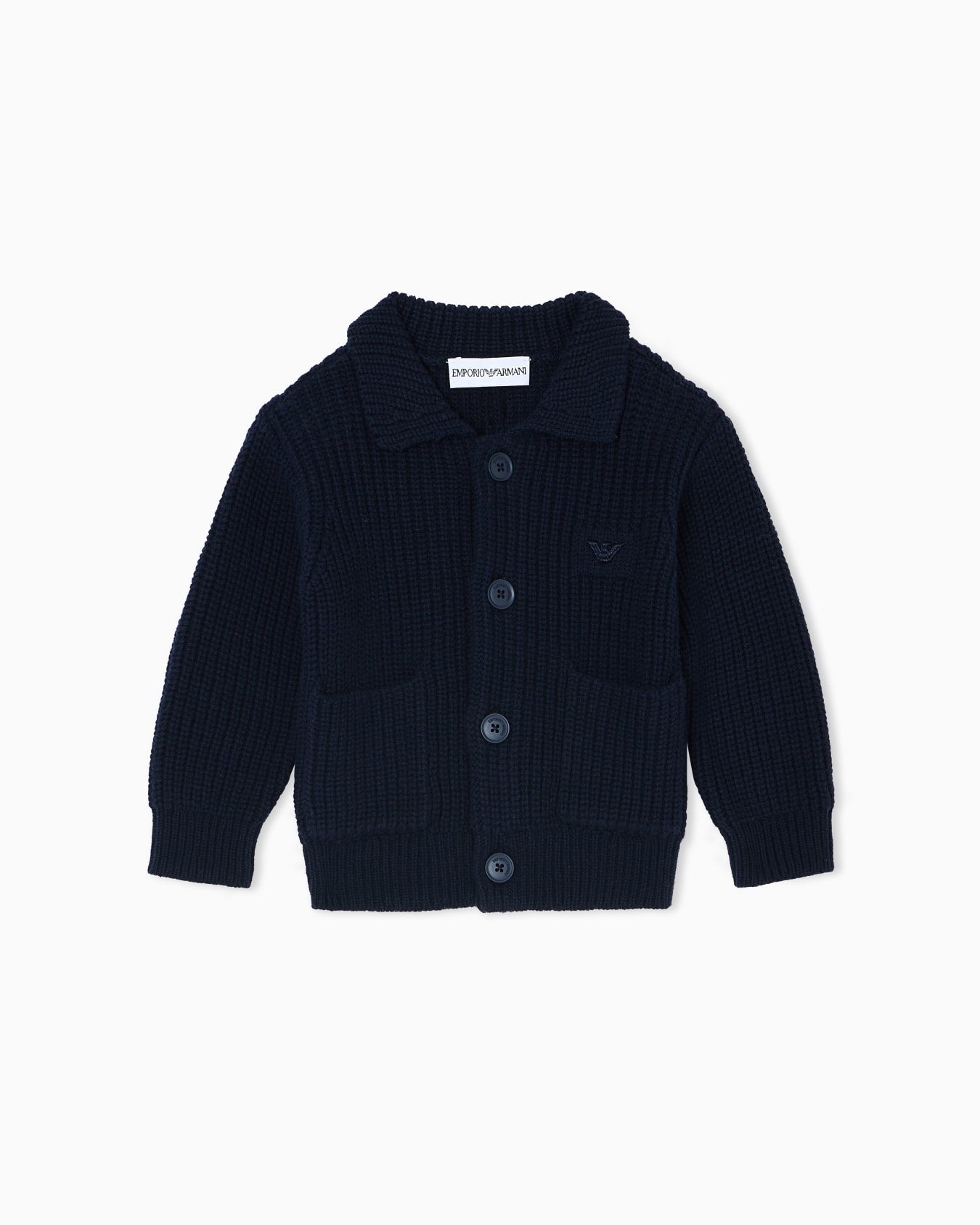 Rippstrick-Cardigan mit Adler-Stickerei Folie 0