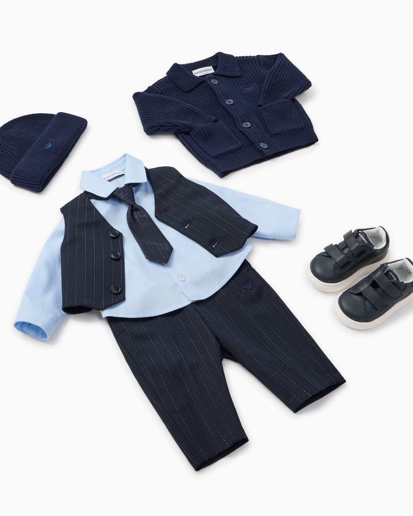 Rippstrick-Cardigan mit Adler-Stickerei Folie 3