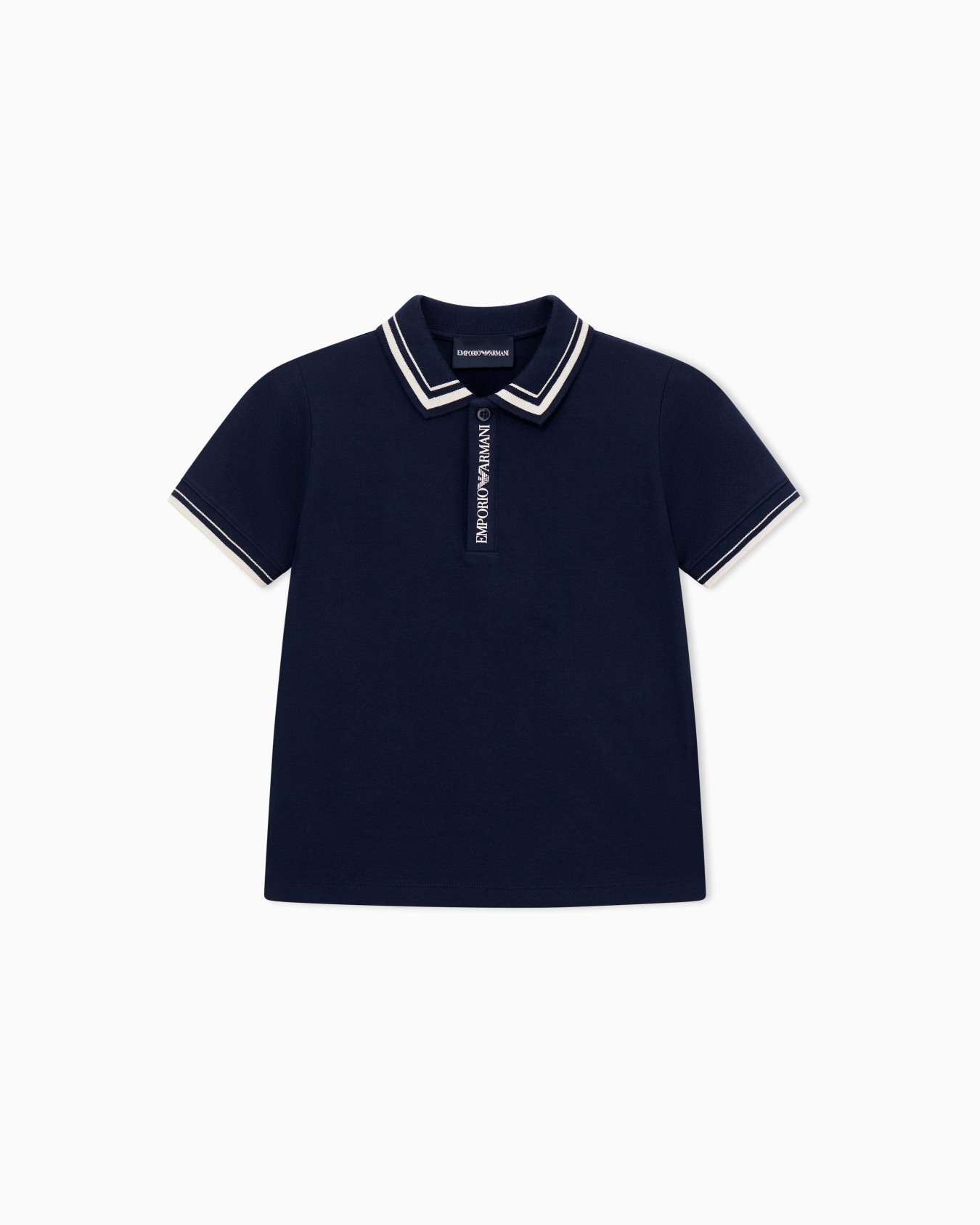 Polo in jersey piquet con dettaglio piping Slide 0