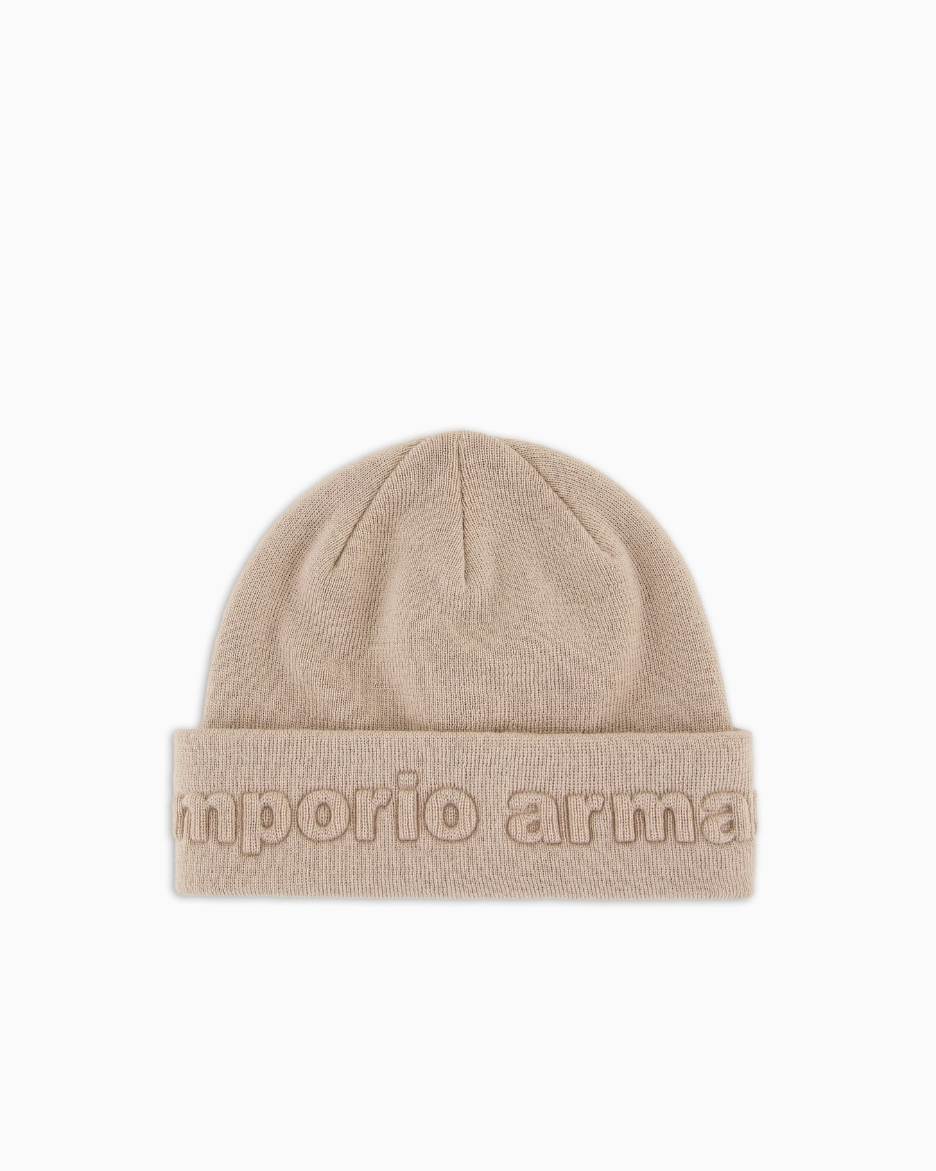 Virgin wool-blend beanie with logo Slide 0