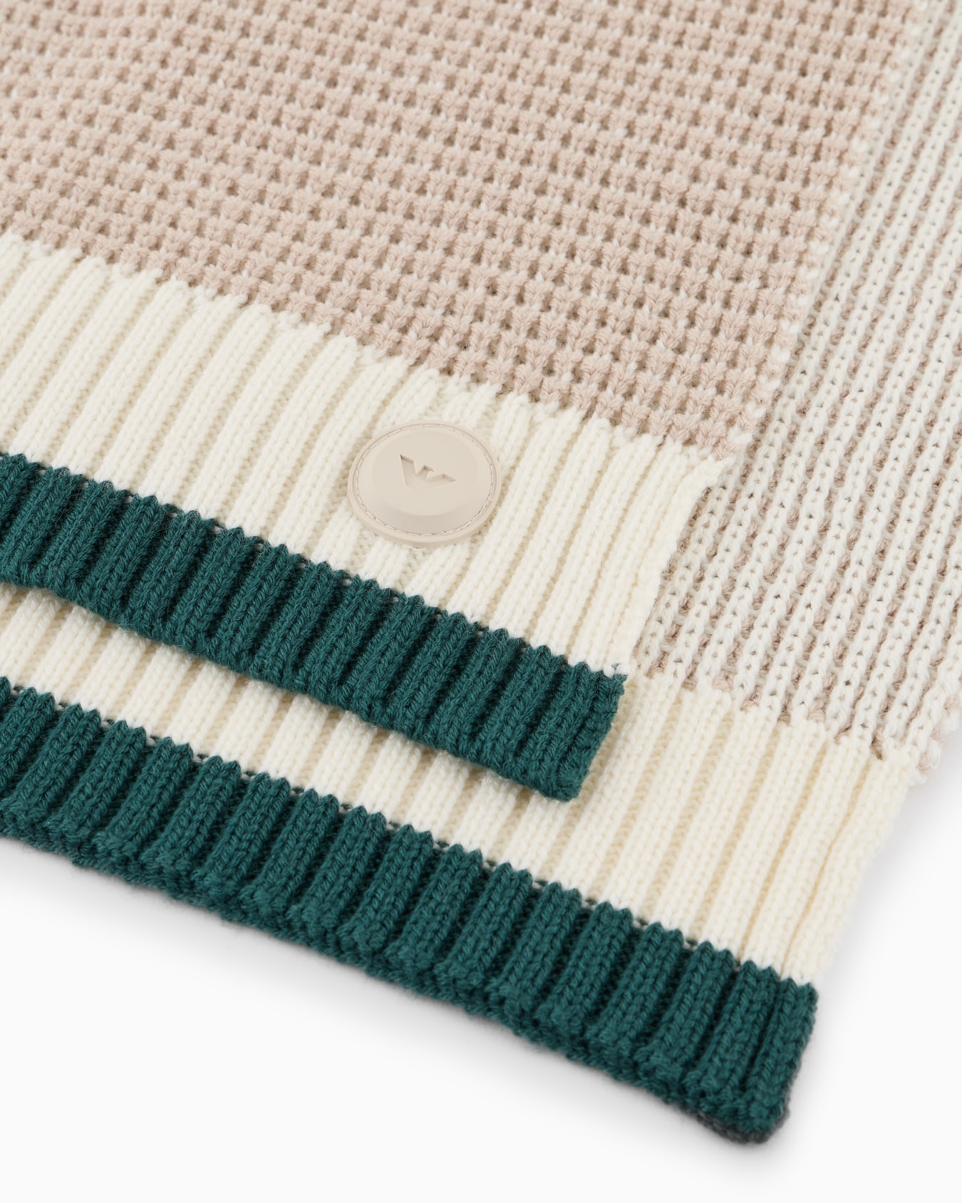 Wool-blend scarf in a mixed-stitch knit Slide 1
