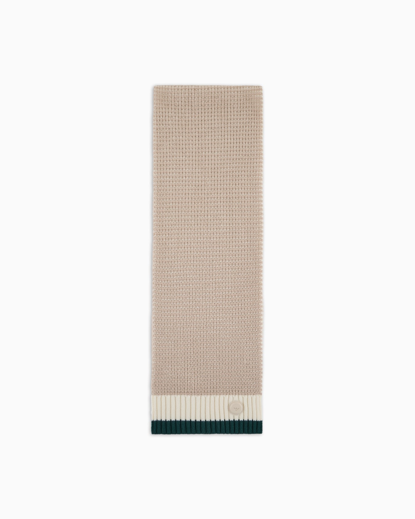 Wool-blend scarf in a mixed-stitch knit Slide 0