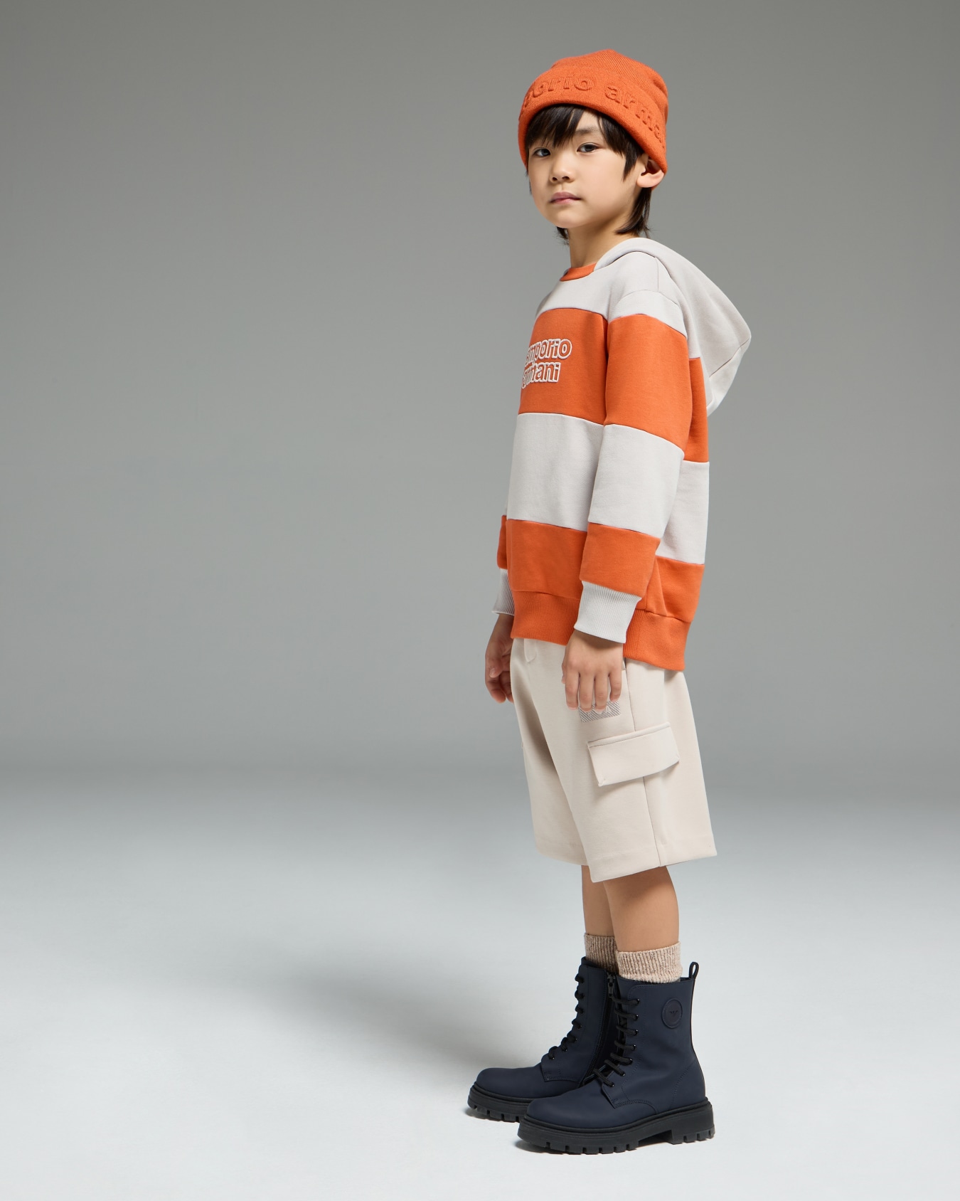 ASV hooded jersey sweatshirt with a striped motif Slide 3