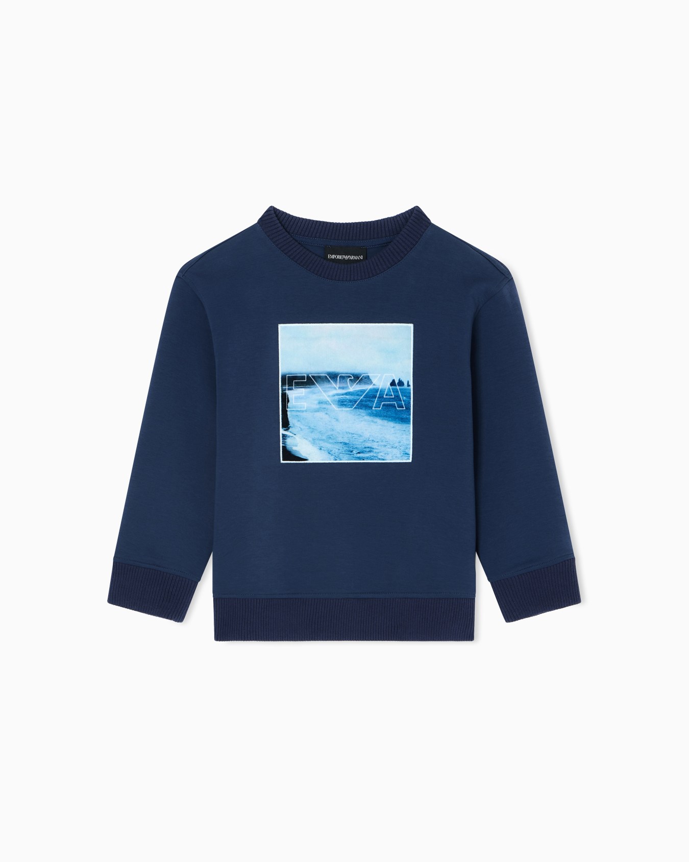Winter clouds print double-jersey sweatshirt Slide 0