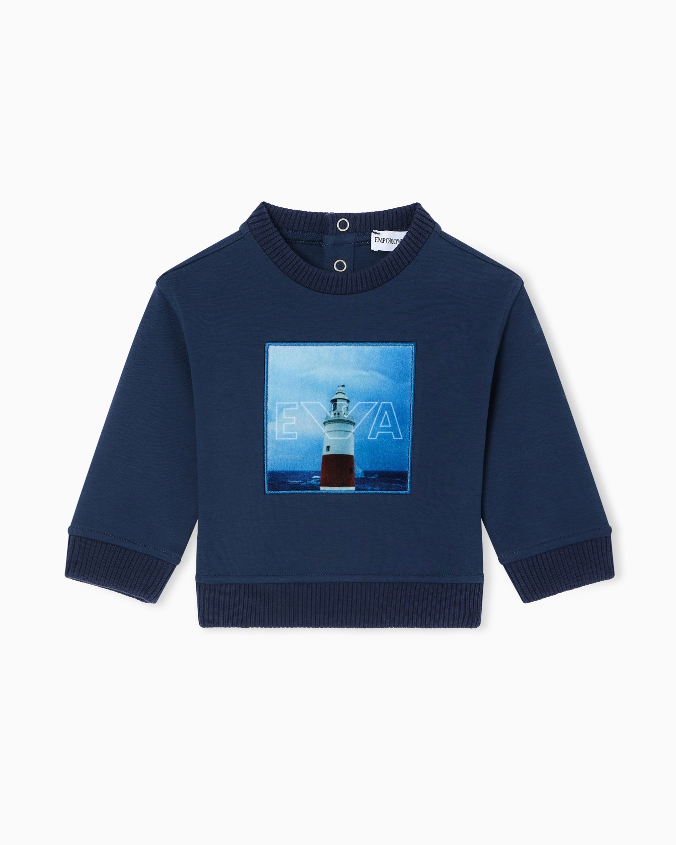 Winter clouds print double-jersey sweatshirt Slide 0