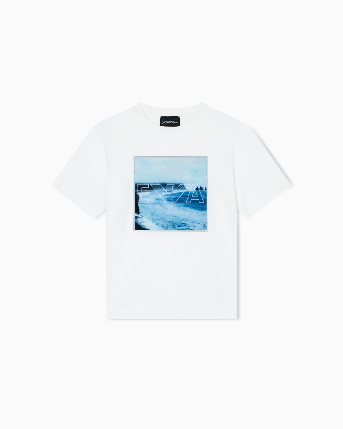 Comfort-fit jersey T-shirt with winter clouds print Slide 0