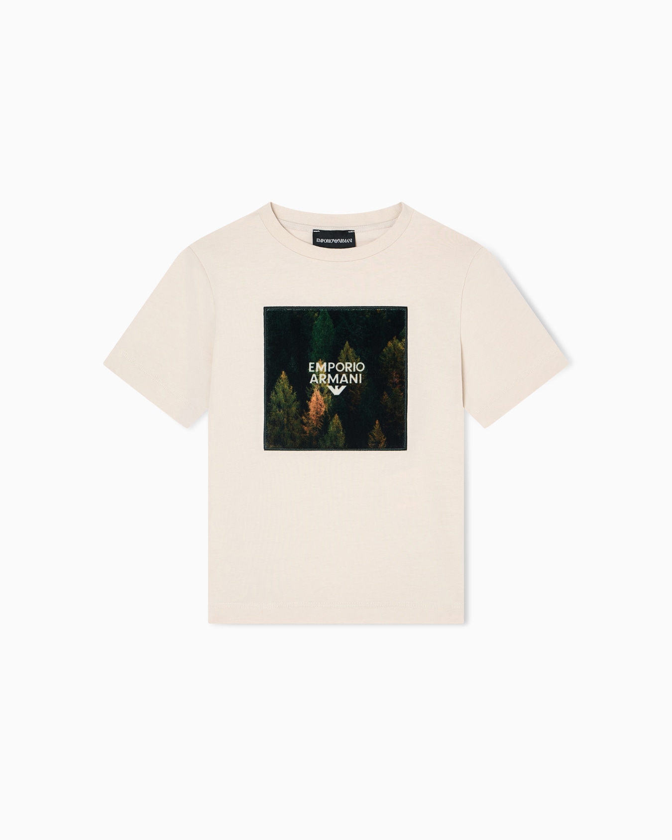 Comfort-fit jersey T-shirt with winter clouds print Slide 0