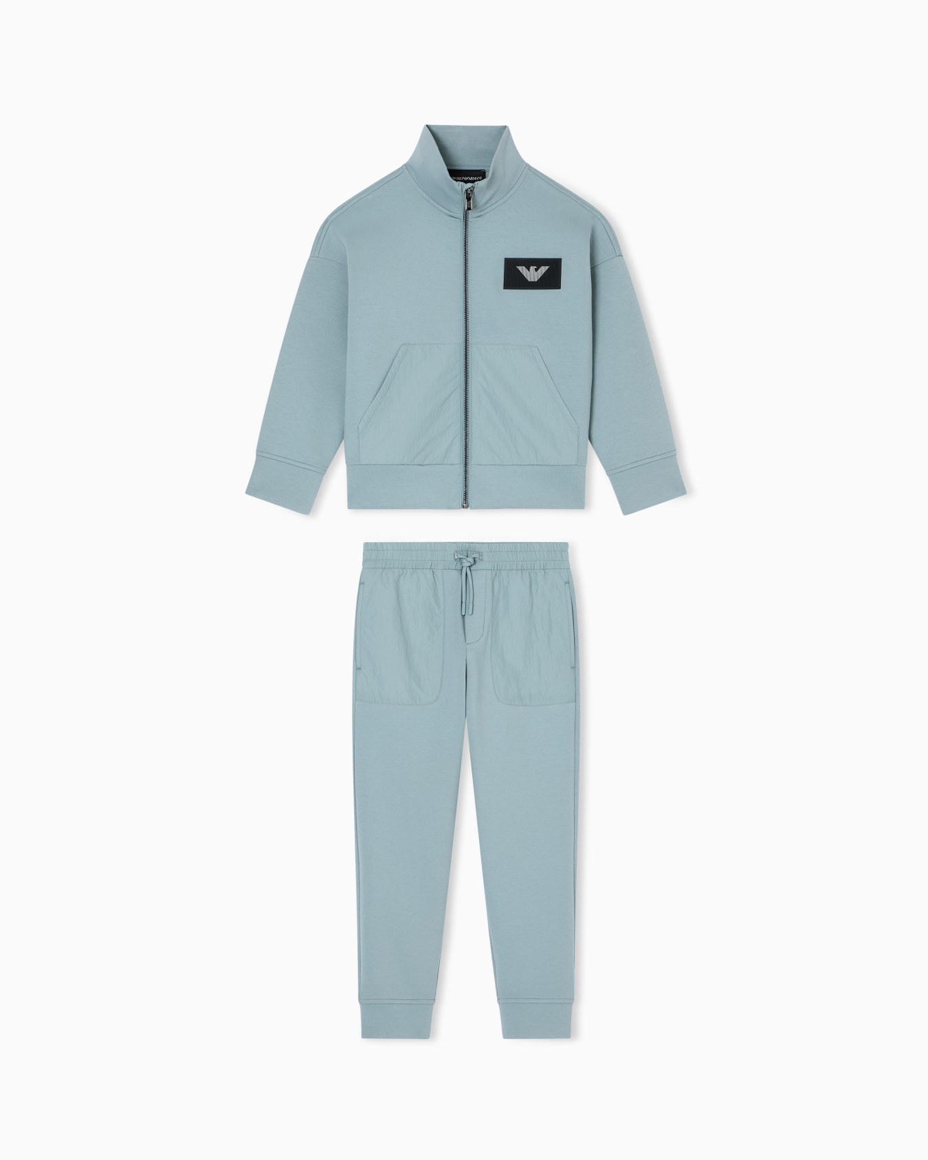 Double-jersey tracksuit with logo patch Slide 0