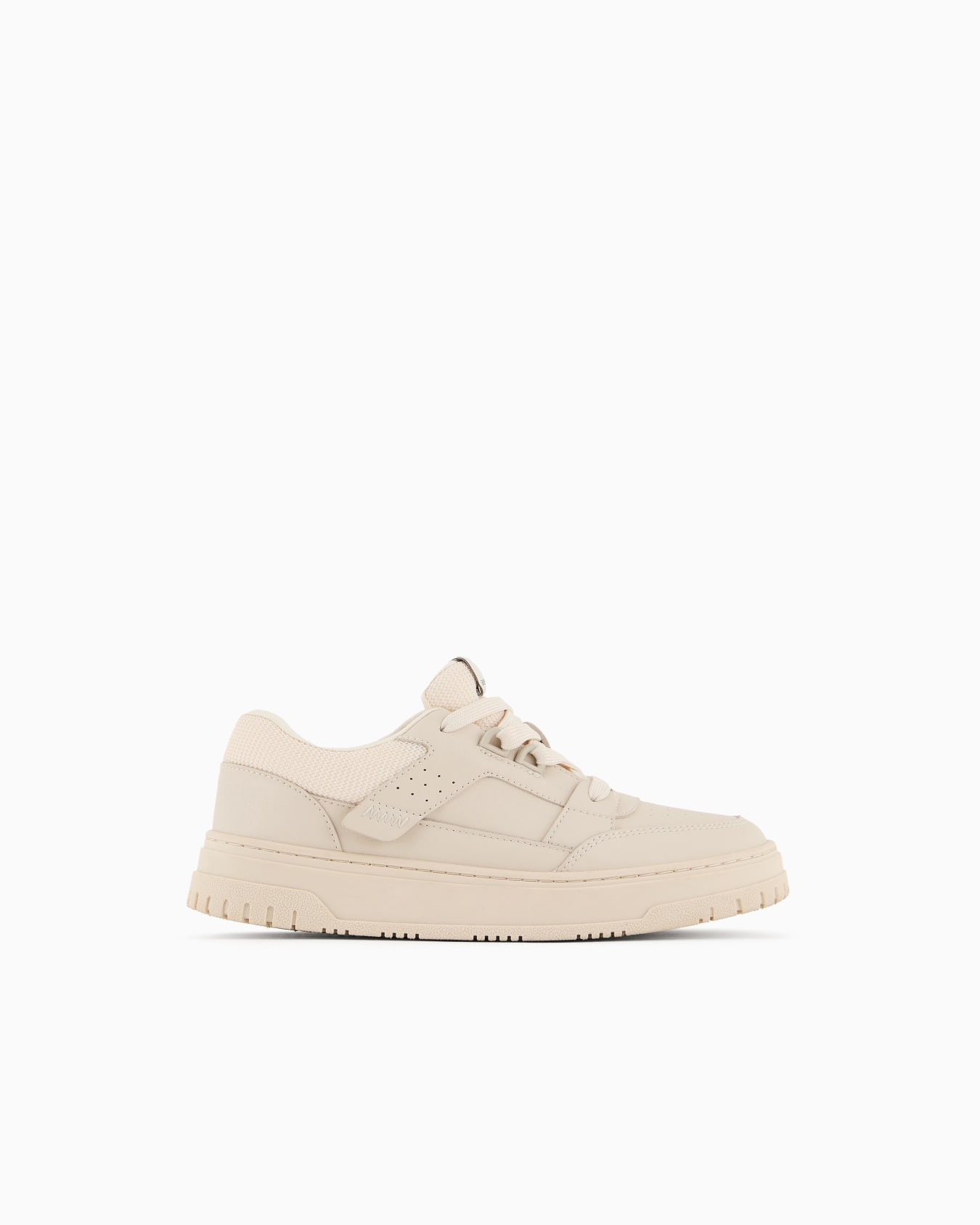 Leather sneakers with mesh details Slide 0