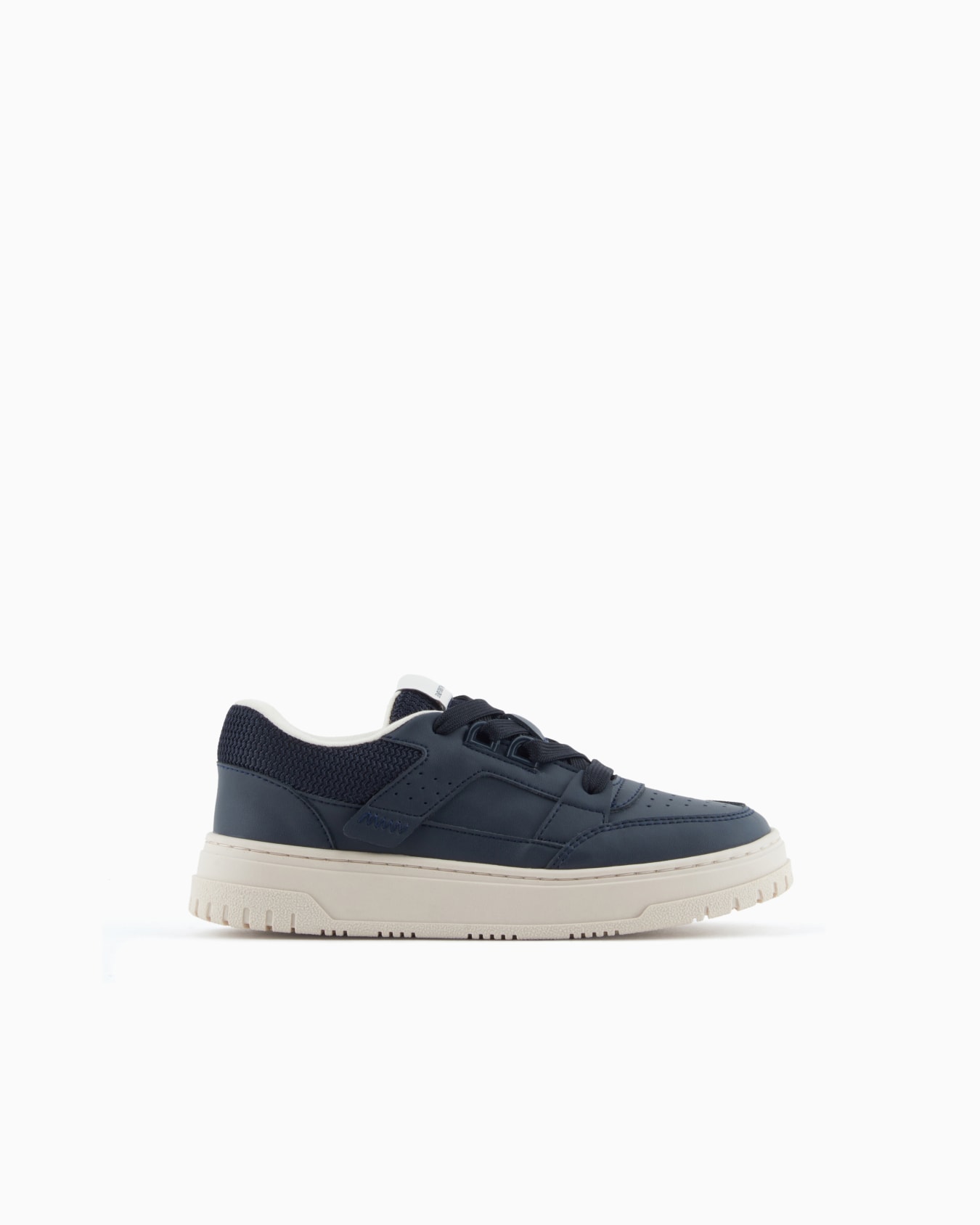 Leather sneakers with mesh details Slide 0