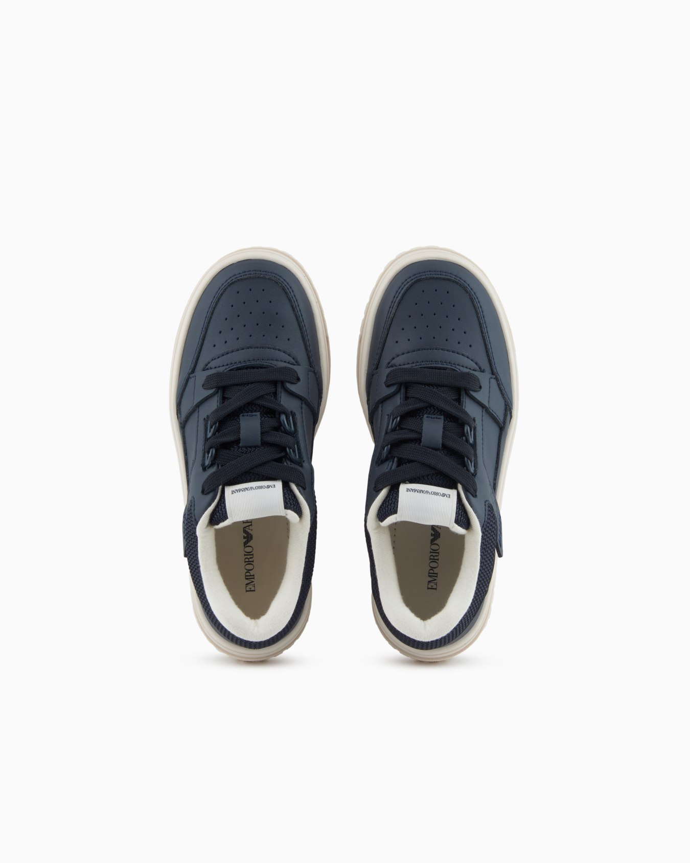 Leather sneakers with mesh details Slide 2