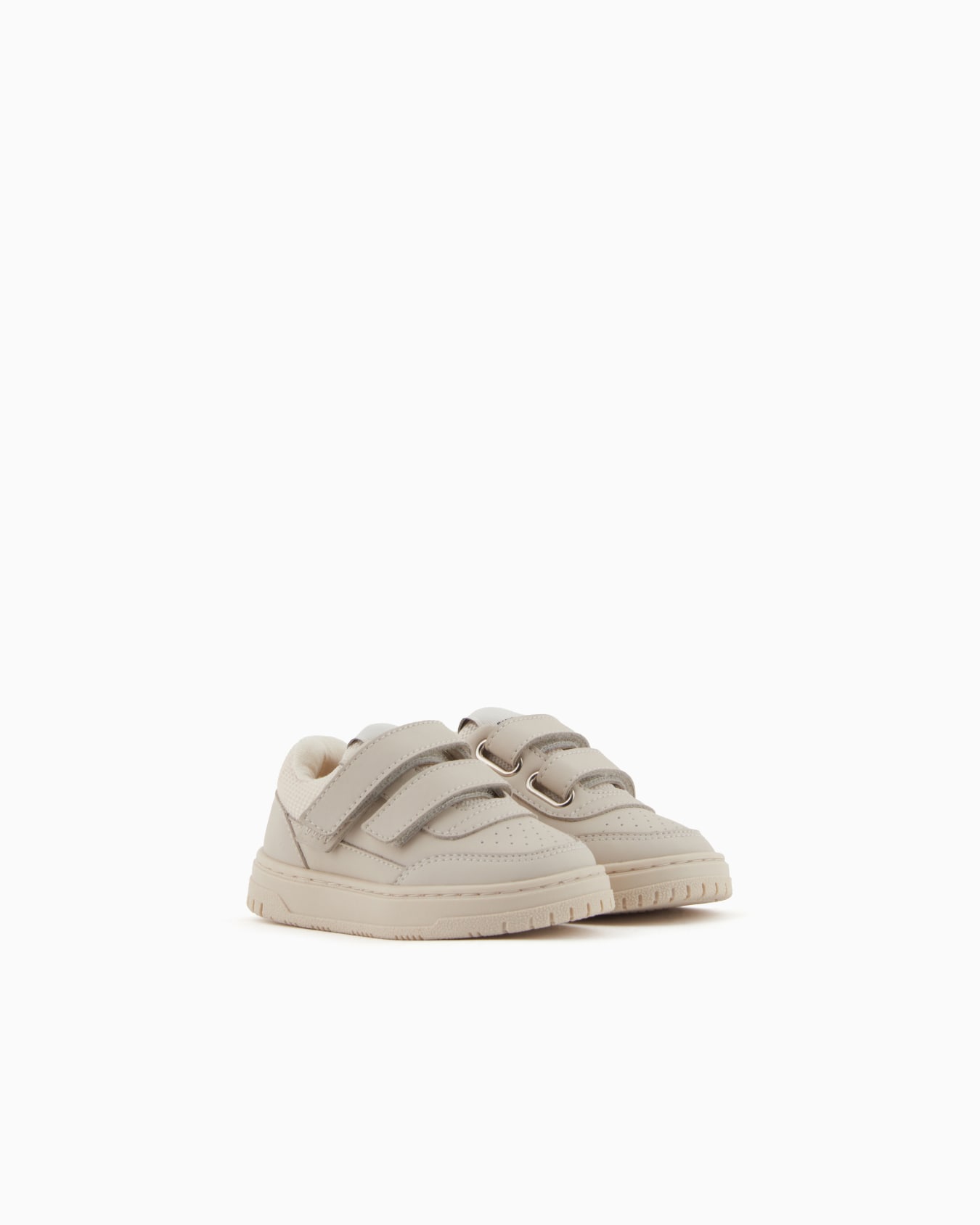 Leather sneakers with mesh details Slide 1