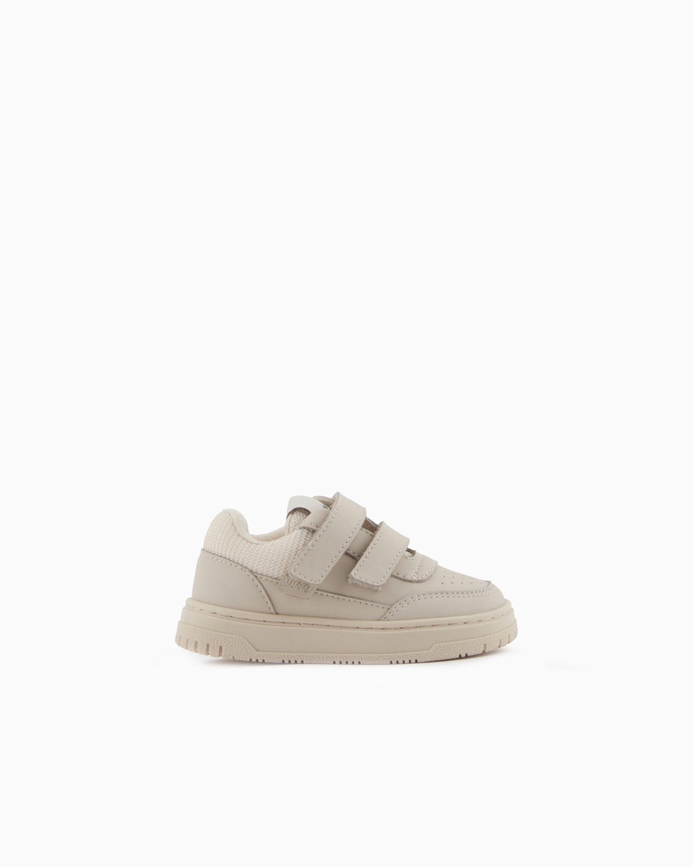 Leather sneakers with mesh details Slide 0