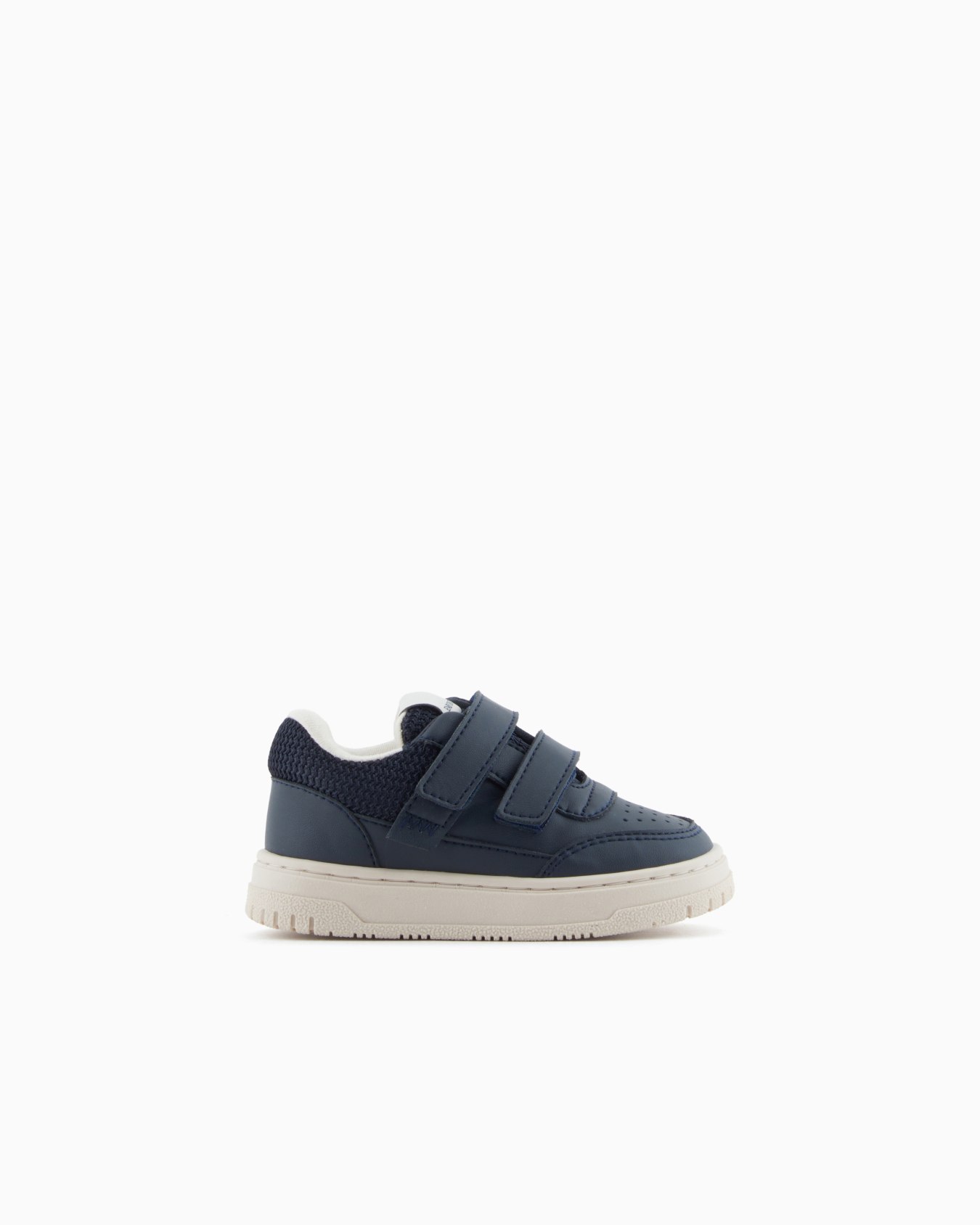 Leather sneakers with mesh details Slide 0