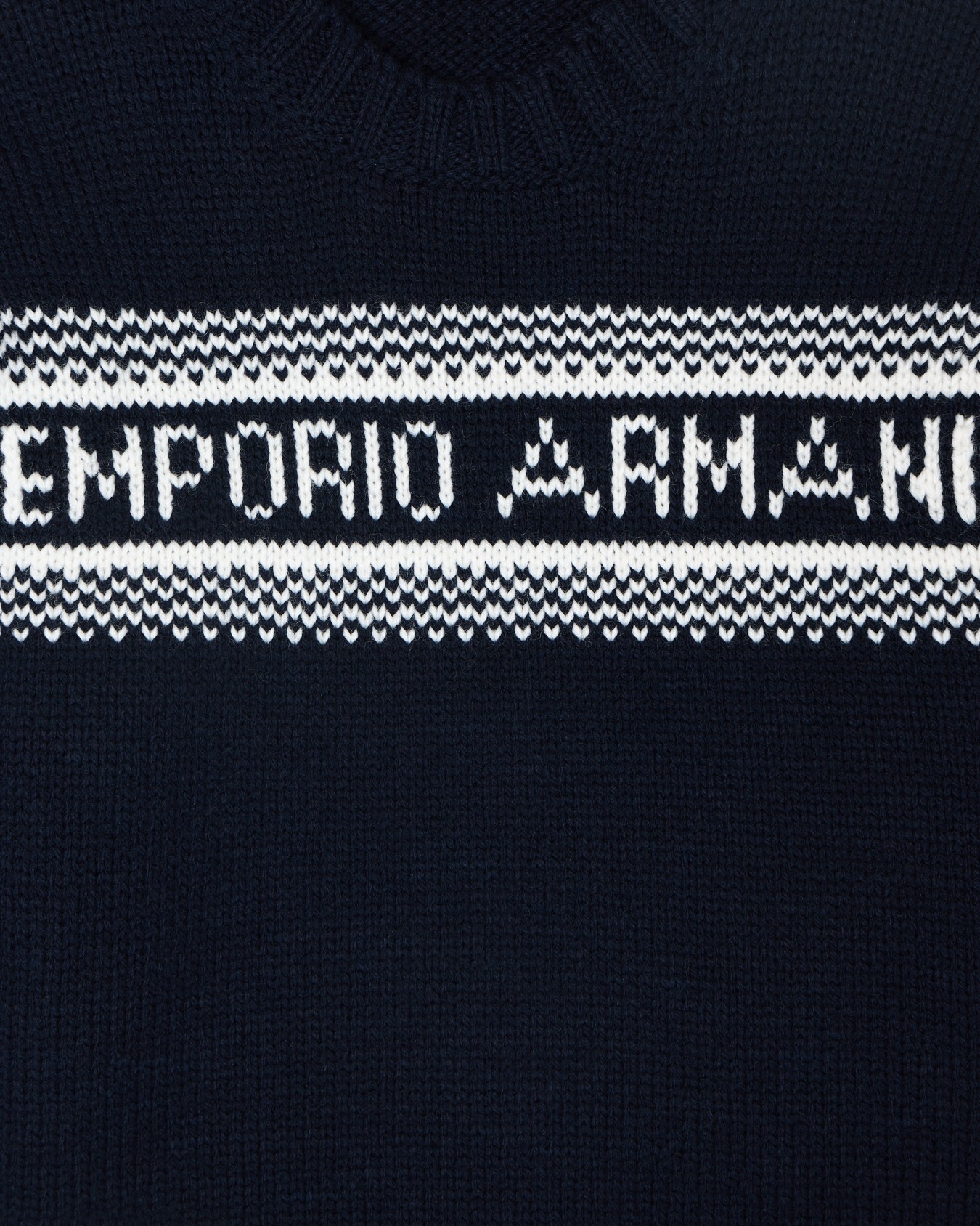 Jersey de mezcla de lana virgen con logotipo jacquard Diapositiva 1
