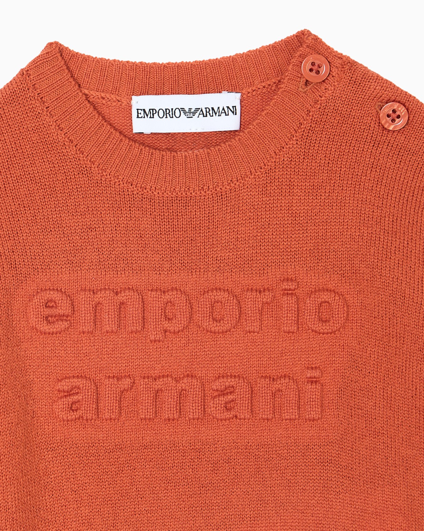 Maglione in misto lana vergine con logo a rilievo Slide 1