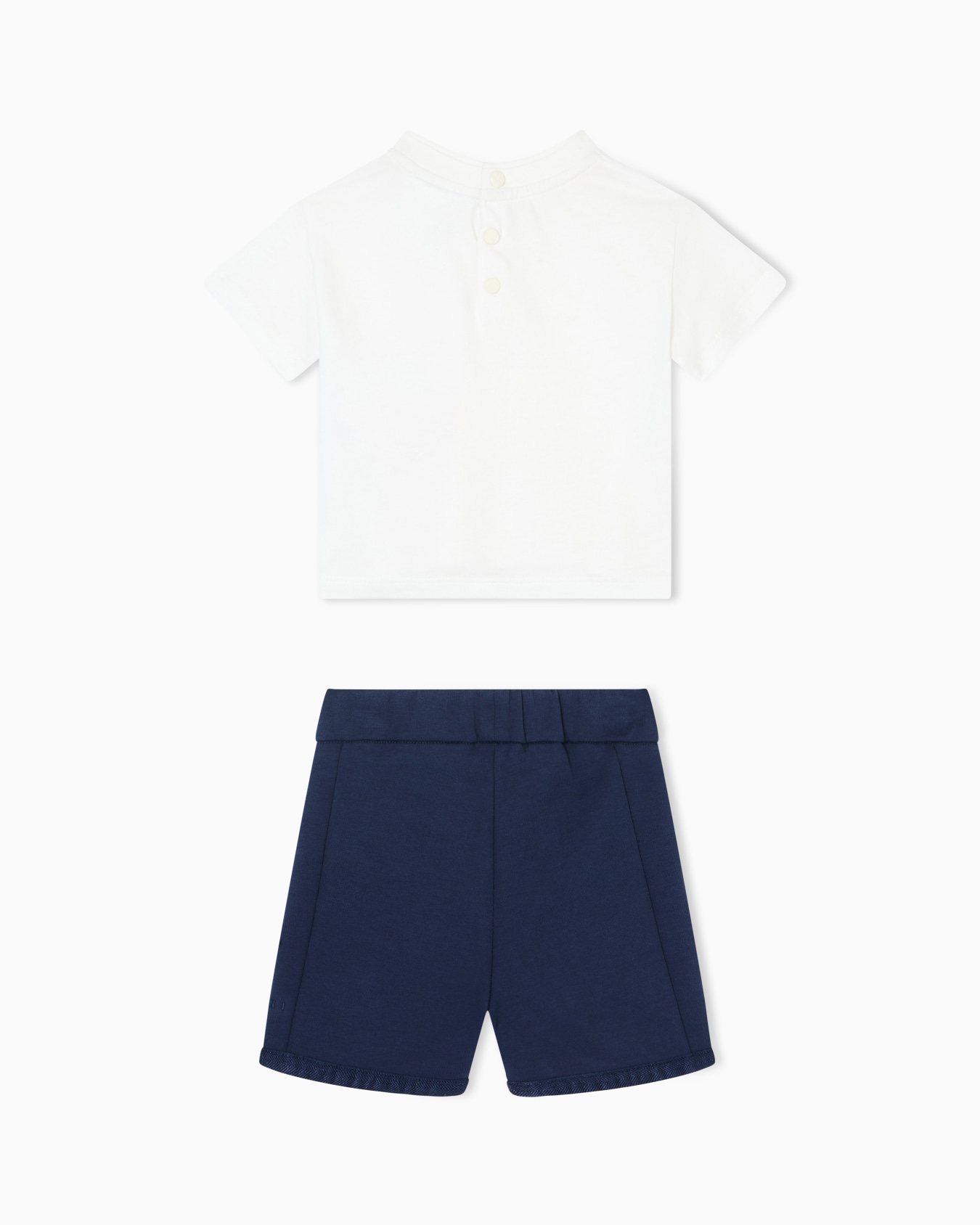 Completo T-shirt e bermuda in jersey interlock Slide 2