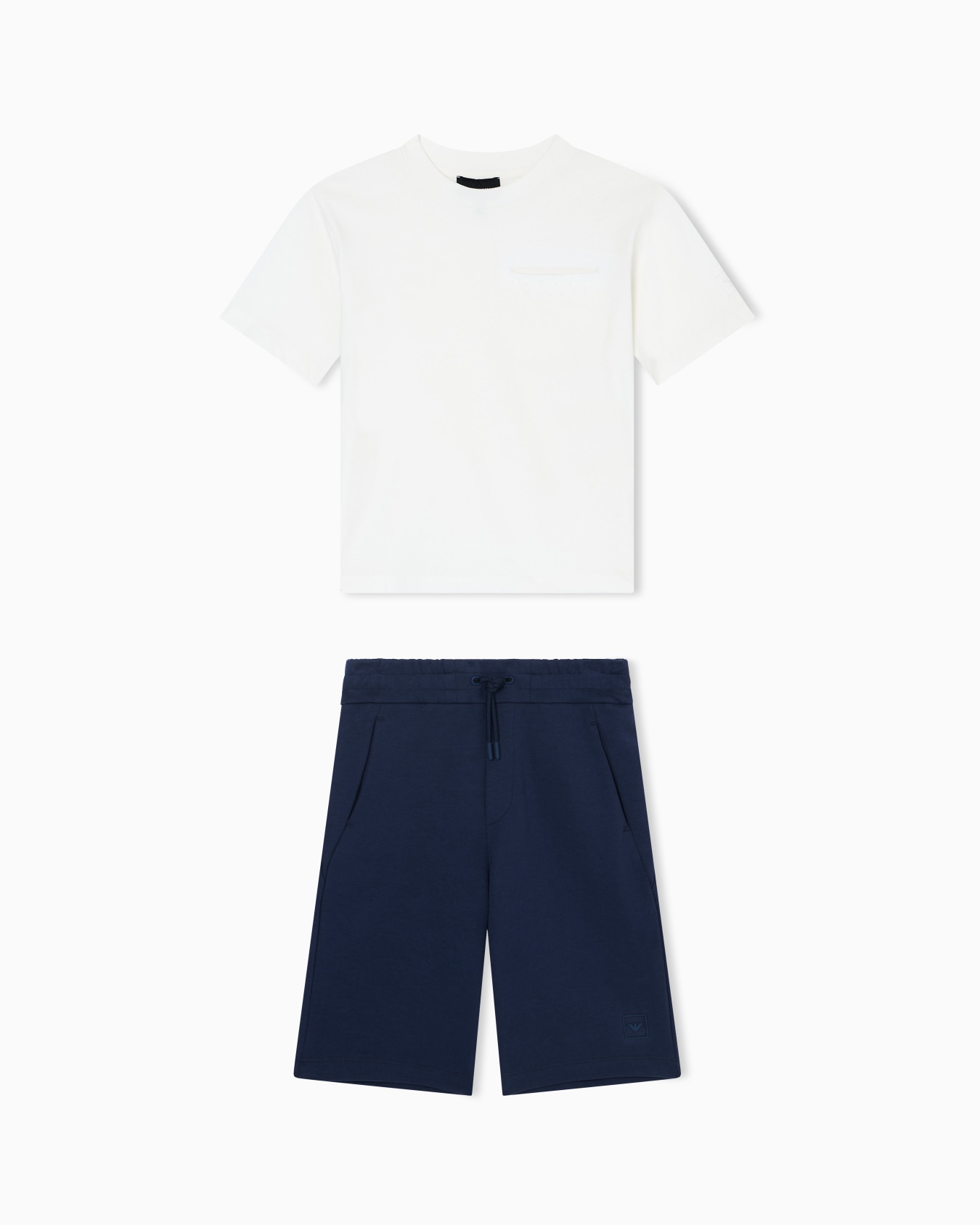 Completo T-shirt e bermuda in jersey interlock Slide 0