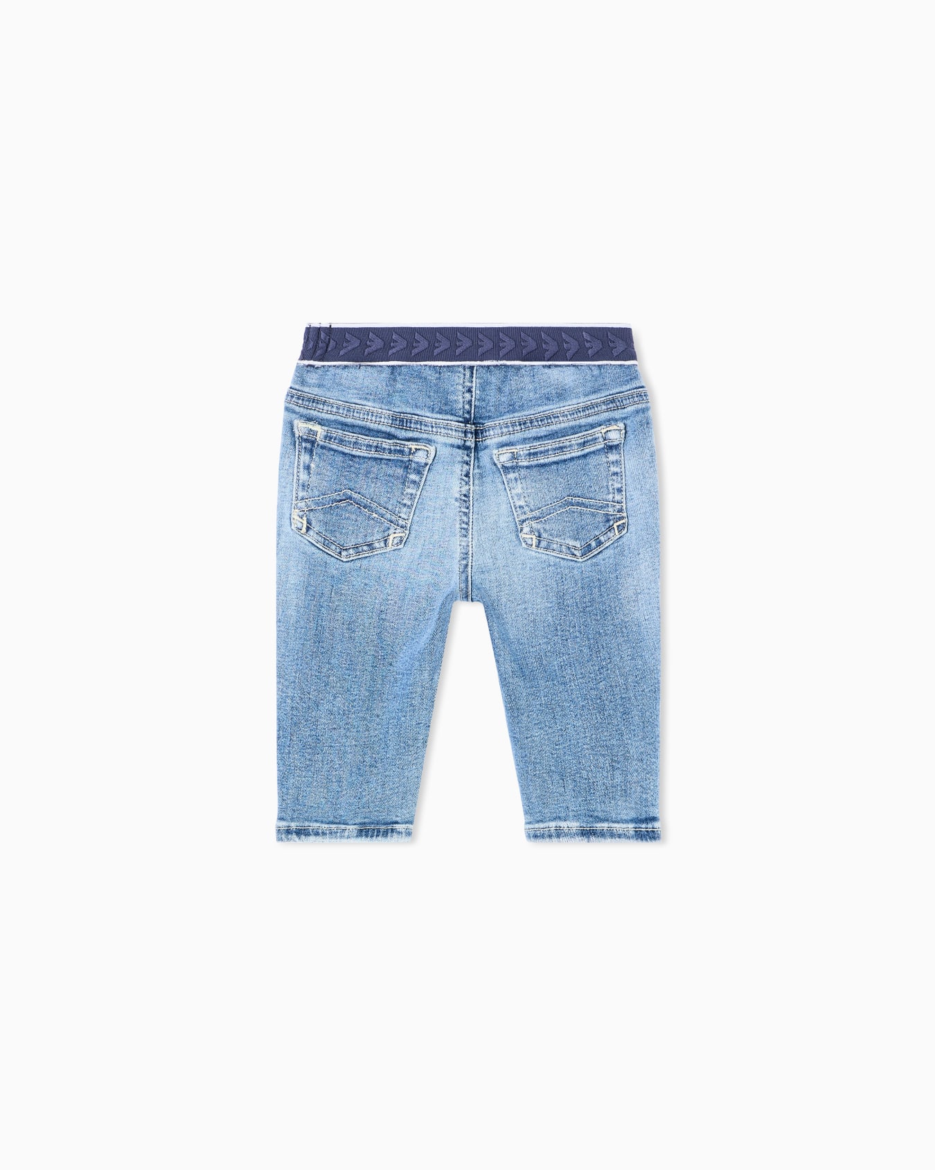 Denim Bermuda shorts with elasticated waist Slide 2