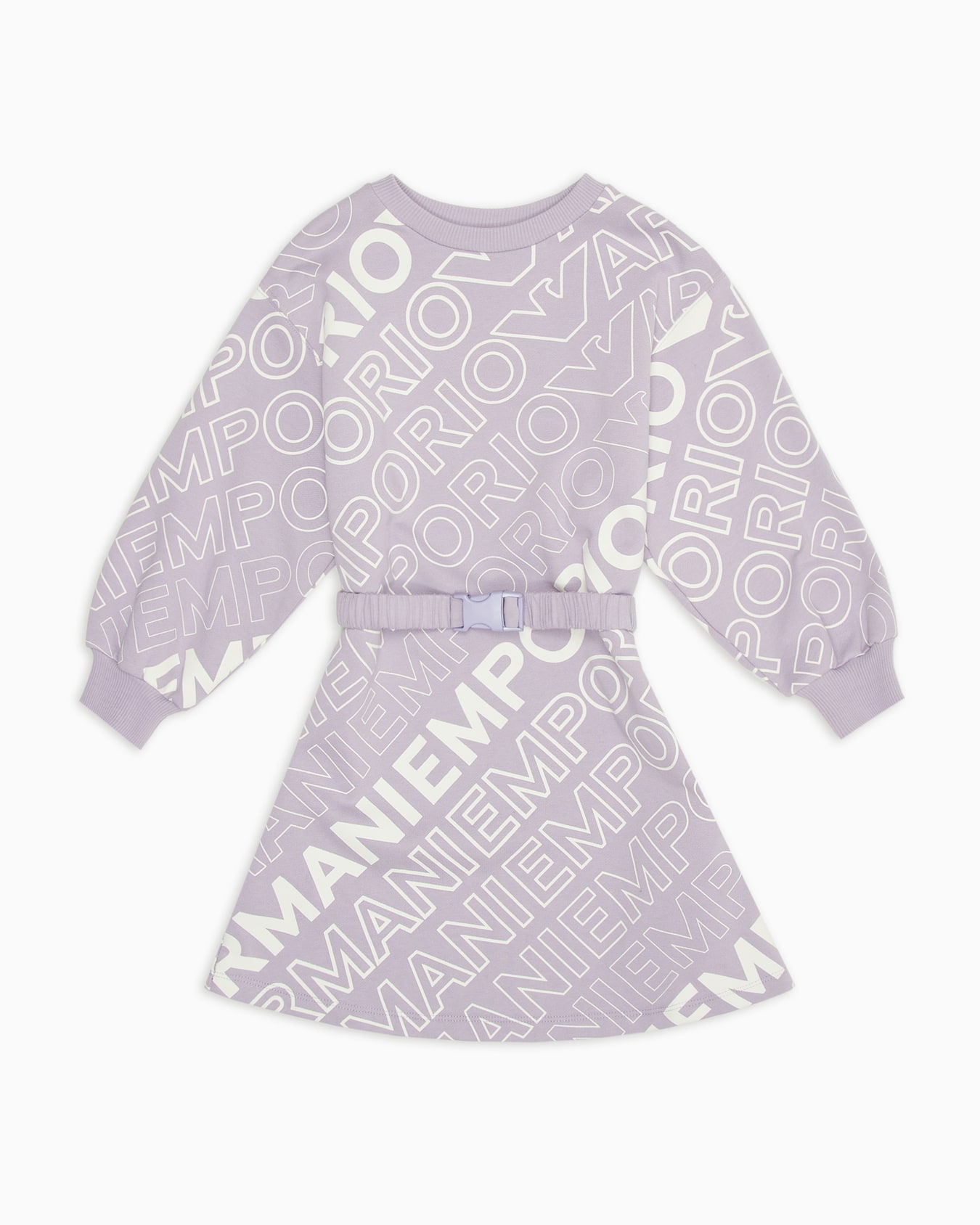 EA Crew jersey-fleece dress with belt and all-over lettering Slide 0