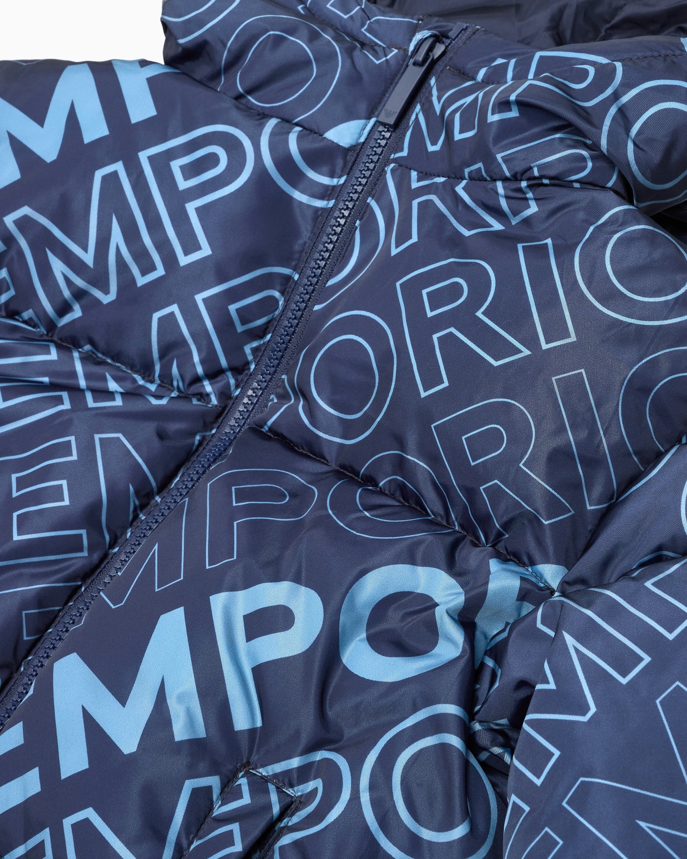 Hooded nylon jacket with EA Crew logo lettering Slide 1
