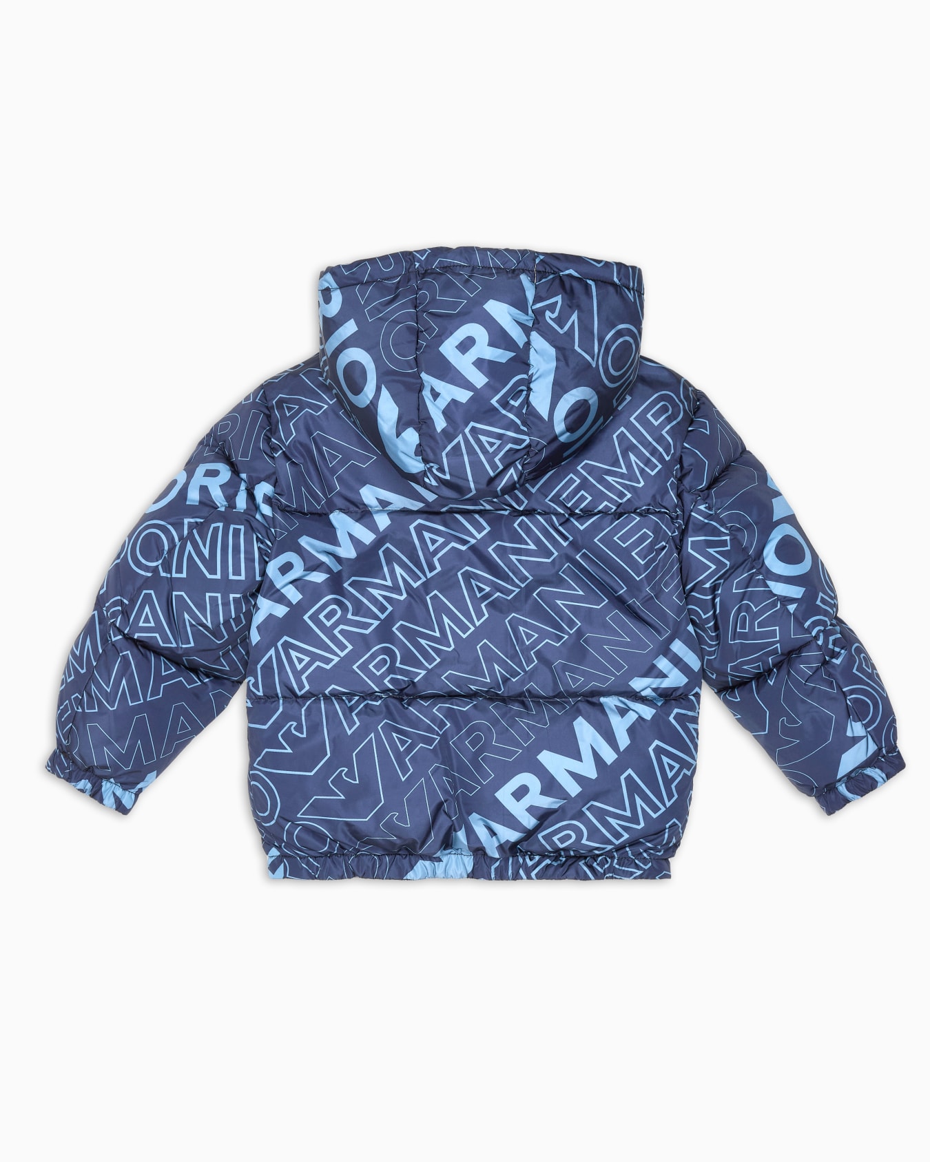 Hooded nylon jacket with EA Crew logo lettering Slide 2