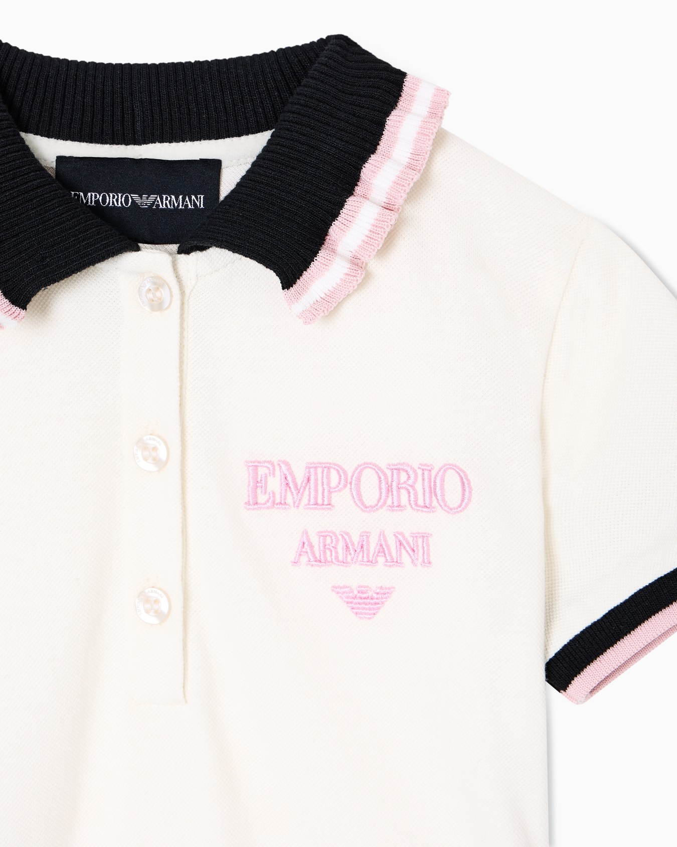 Vestido de piqué con cuello de polo y falda plisada Diapositiva 1