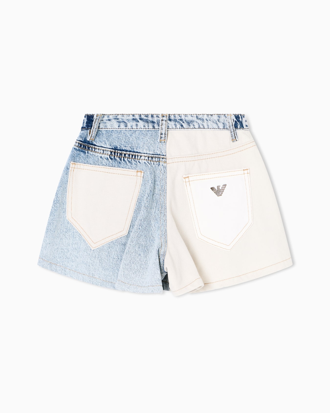 Colour-block denim shorts Slide 2
