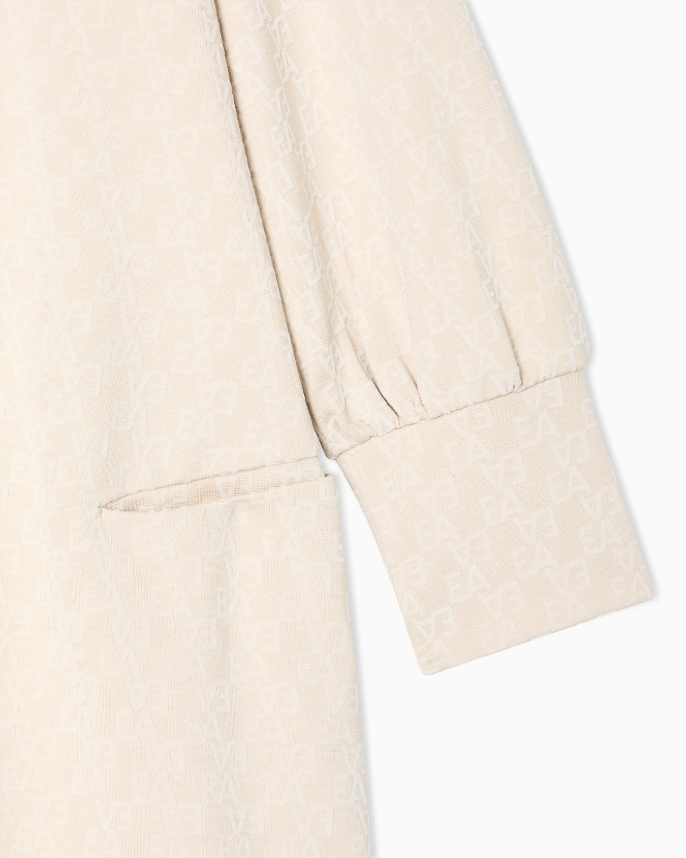 Interlock jersey dress with all-over flocked EA logo Slide 1