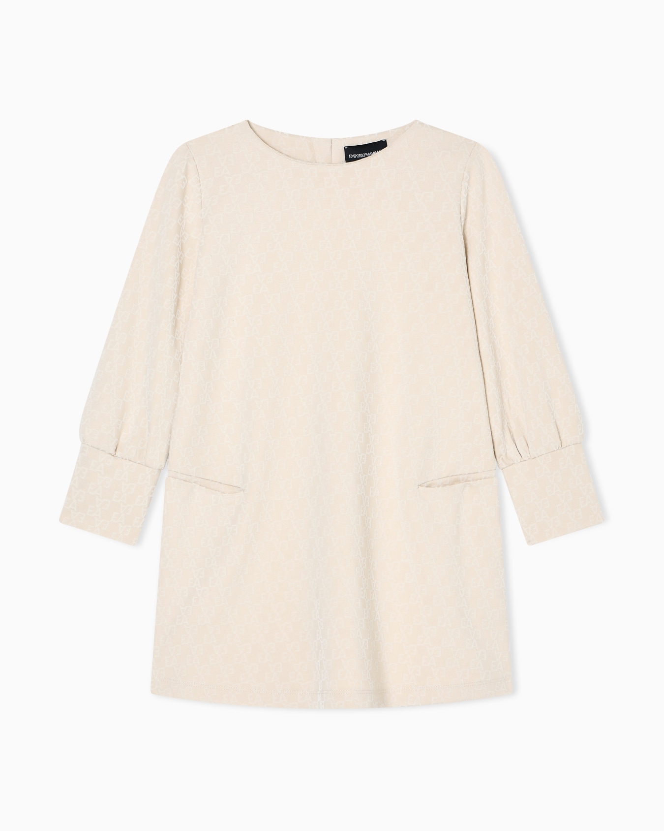 Interlock jersey dress with all-over flocked EA logo Slide 0
