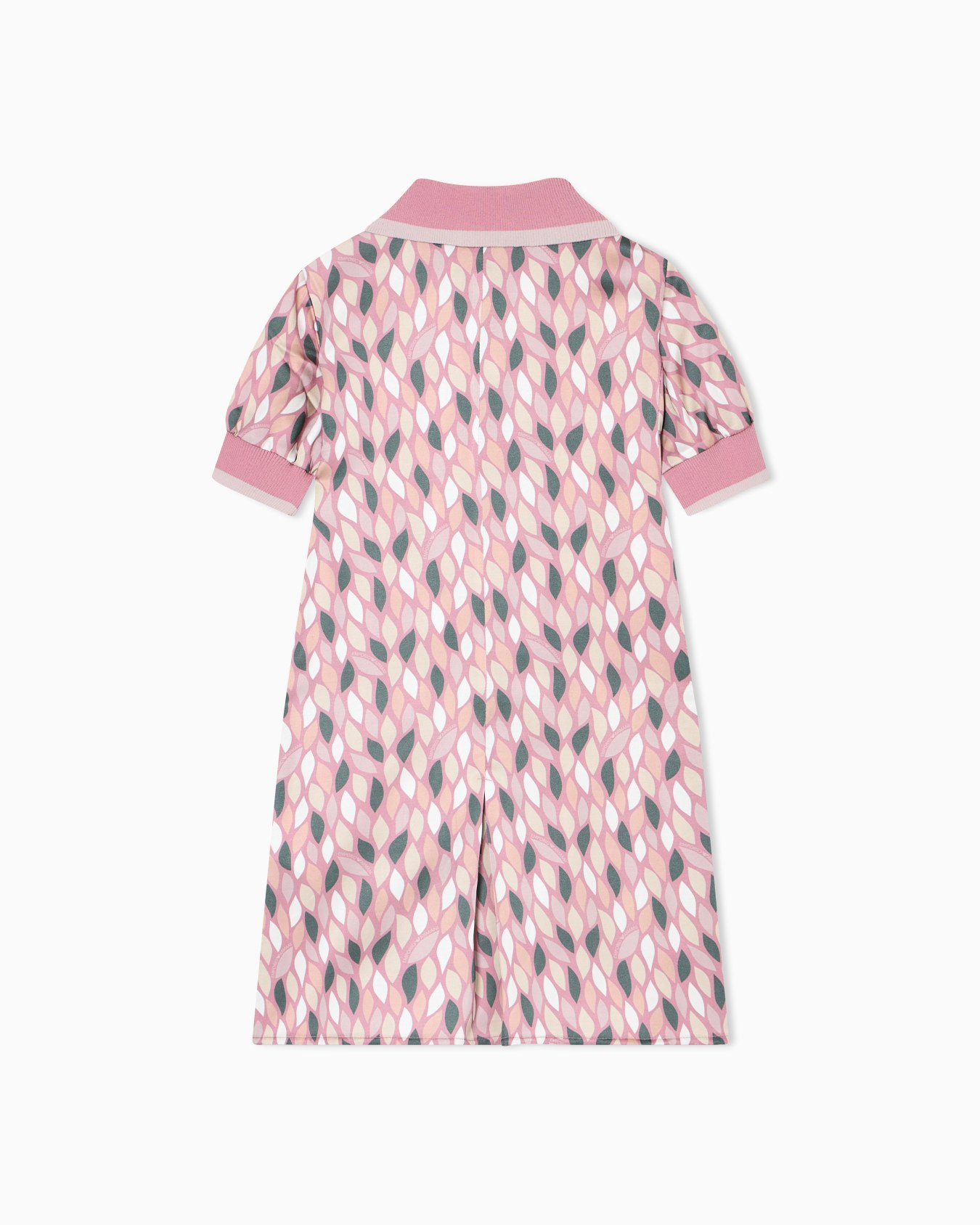 ASV viscose dress with a polo-shirt collar and all-over EA logo print Slide 2
