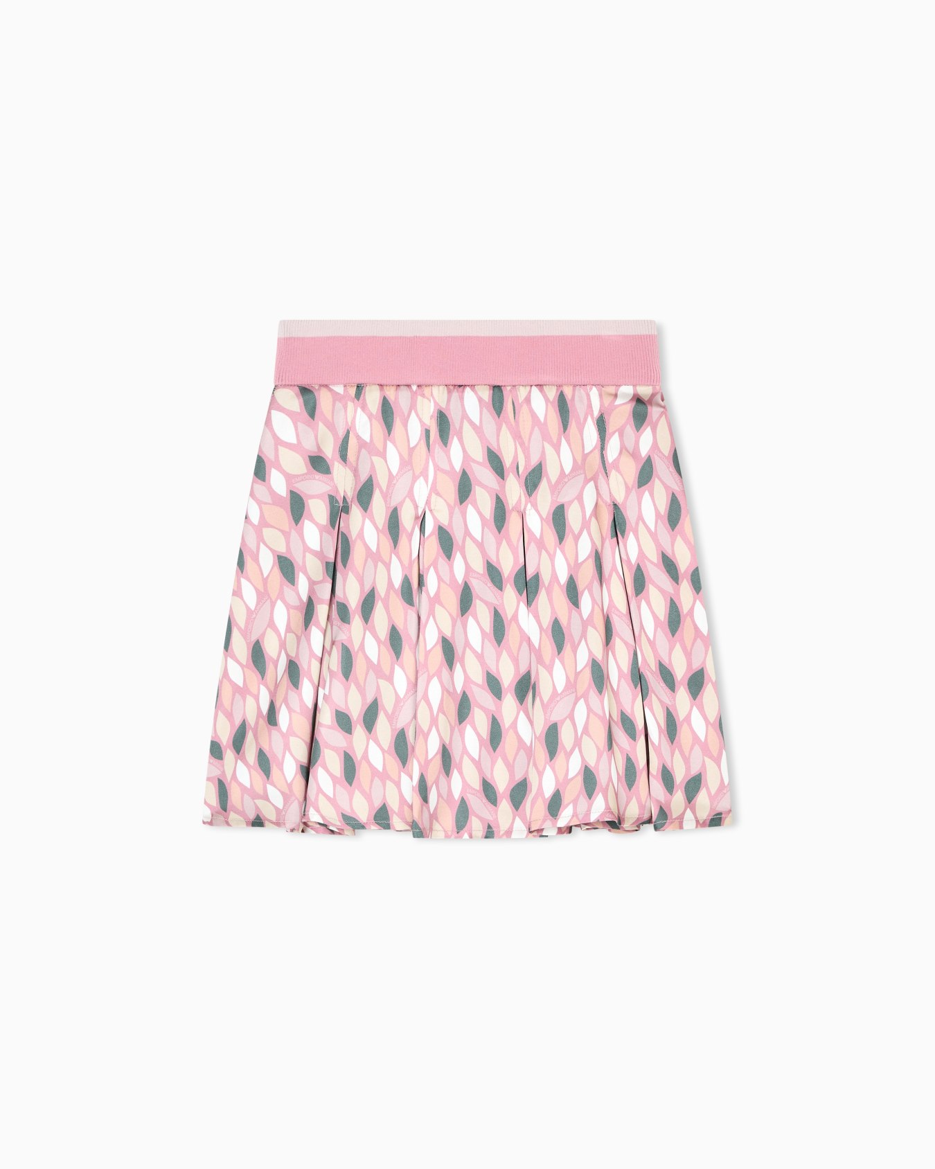 ASV pleated viscose skirt with all-over EA logo print Slide 0