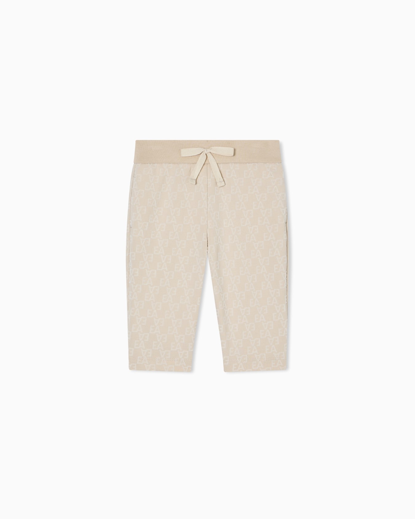 Interlock jersey trousers with all-over flocked EA logo Slide 0