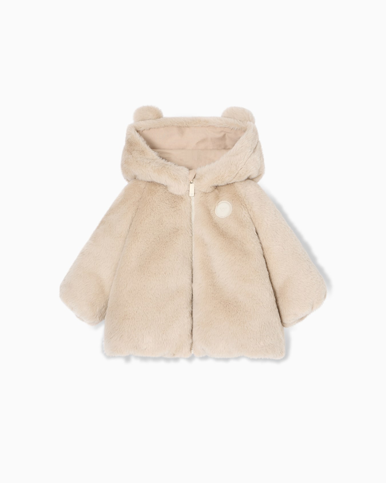 Faux-fur hooded jacket Slide 0