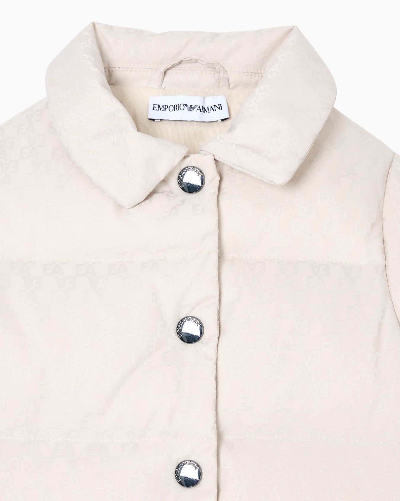 ASV nylon jacquard down jacket with all-over logo Slide 1