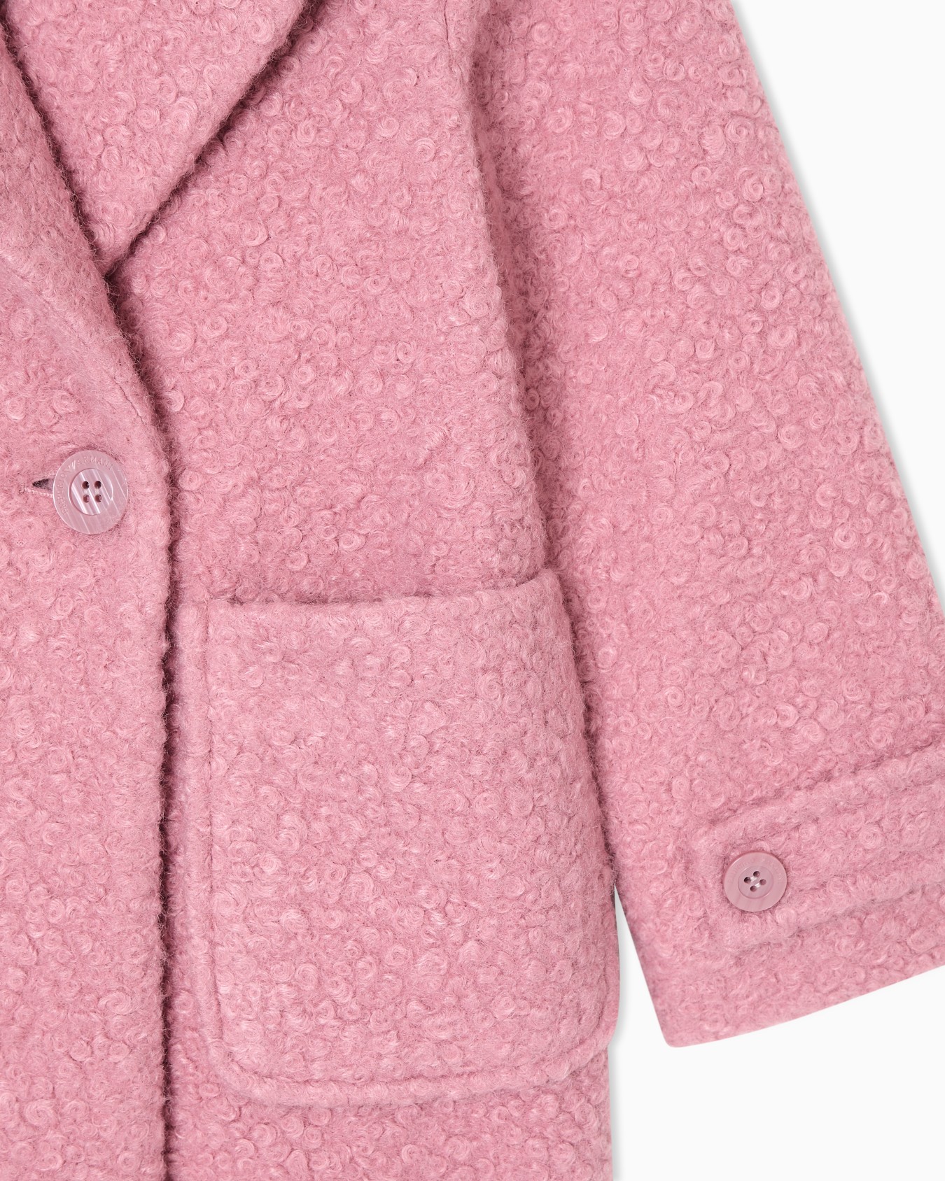 Double-breasted bouclé coat Slide 3