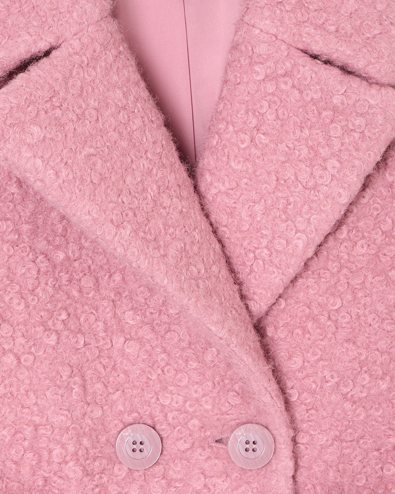 Double-breasted bouclé coat Slide 1