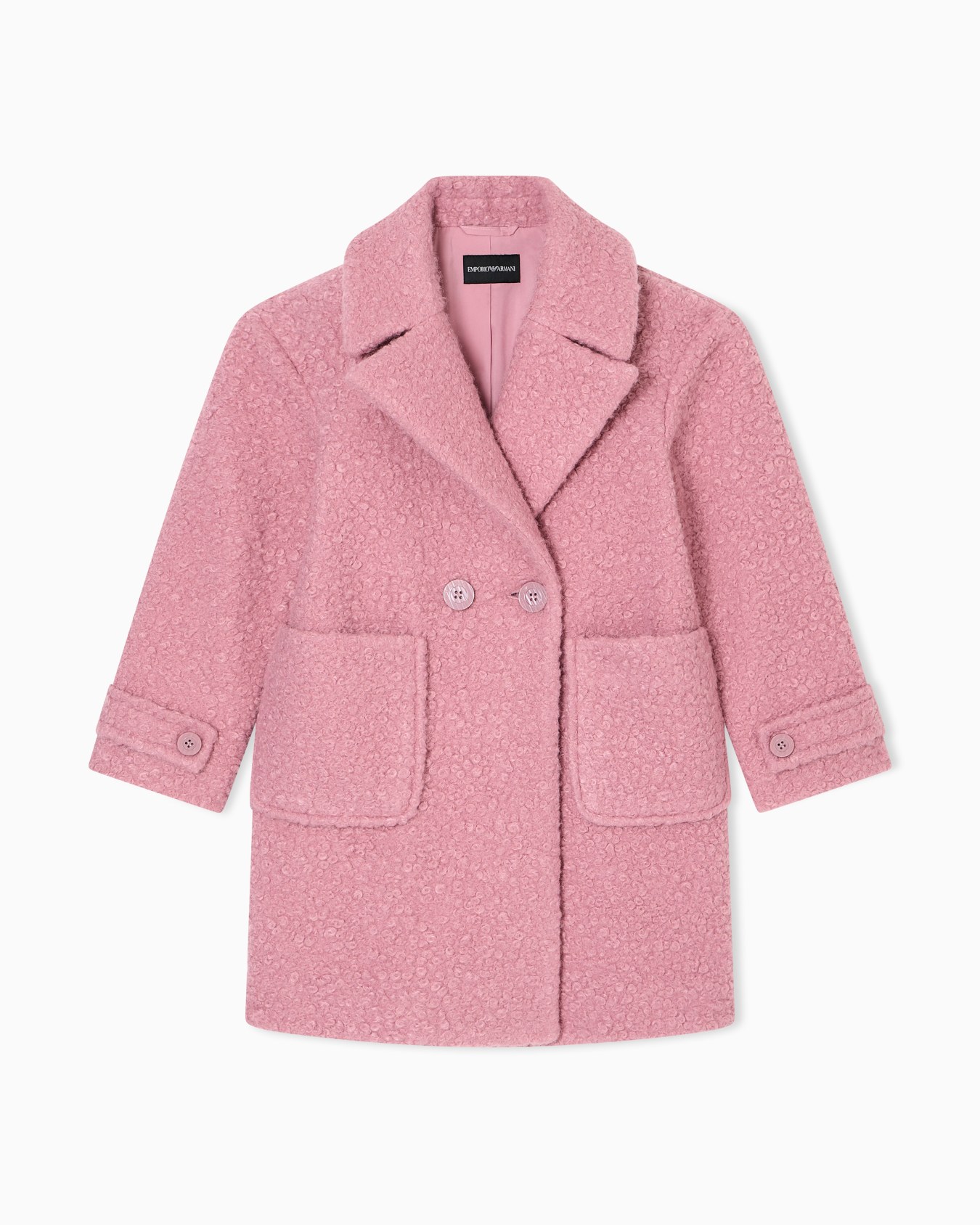 Double-breasted bouclé coat Slide 0