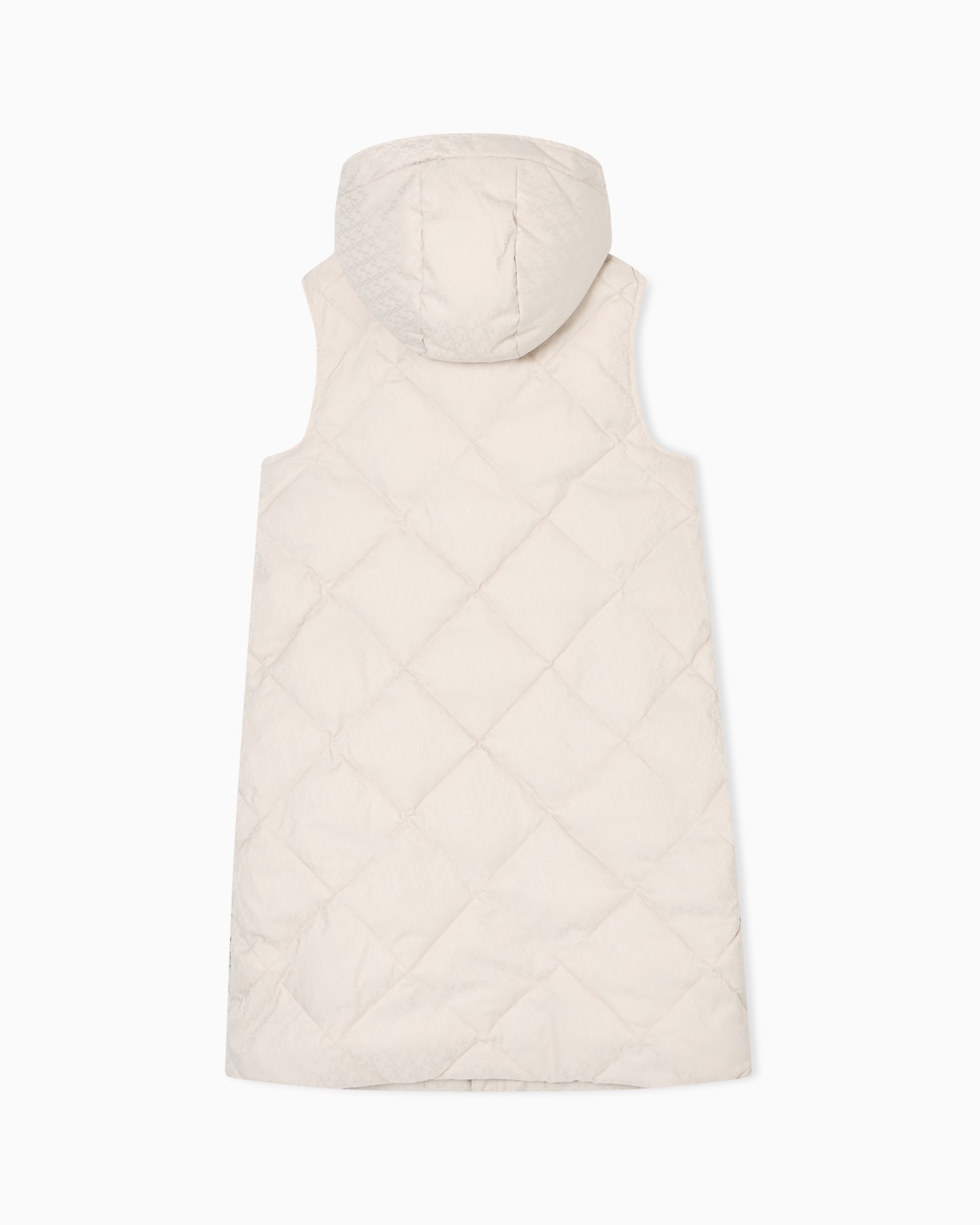 Quilted oversized sleeveless nylon top with all-over jacquard logo Slide 2