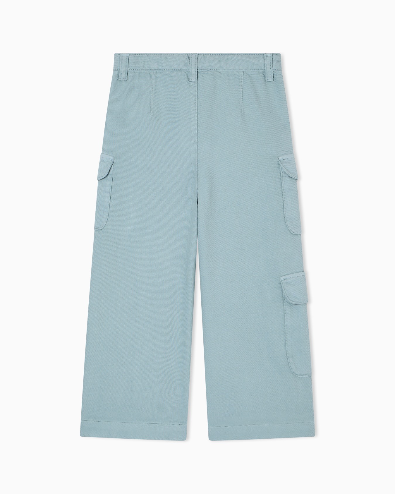 Comfortable, wide-leg cargo trousers in drill fabric Slide 2