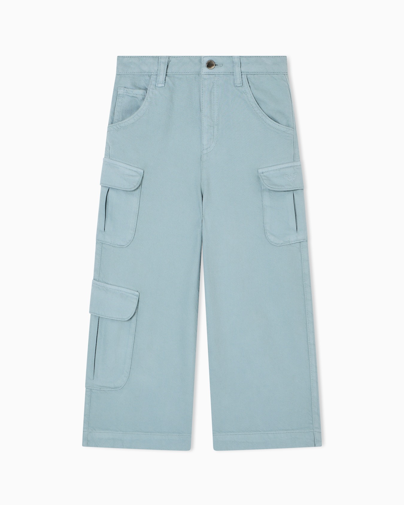 Comfortable, wide-leg cargo trousers in drill fabric Slide 0
